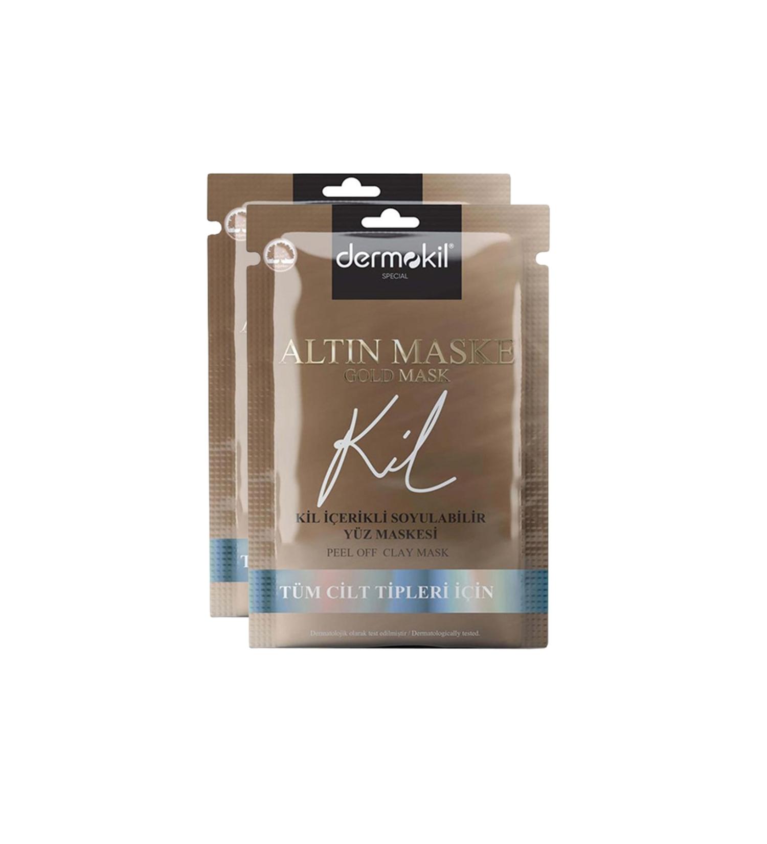 Dermokil Peelable Gold Face Mask For All Skin Types 15 Ml X 2 Pieces