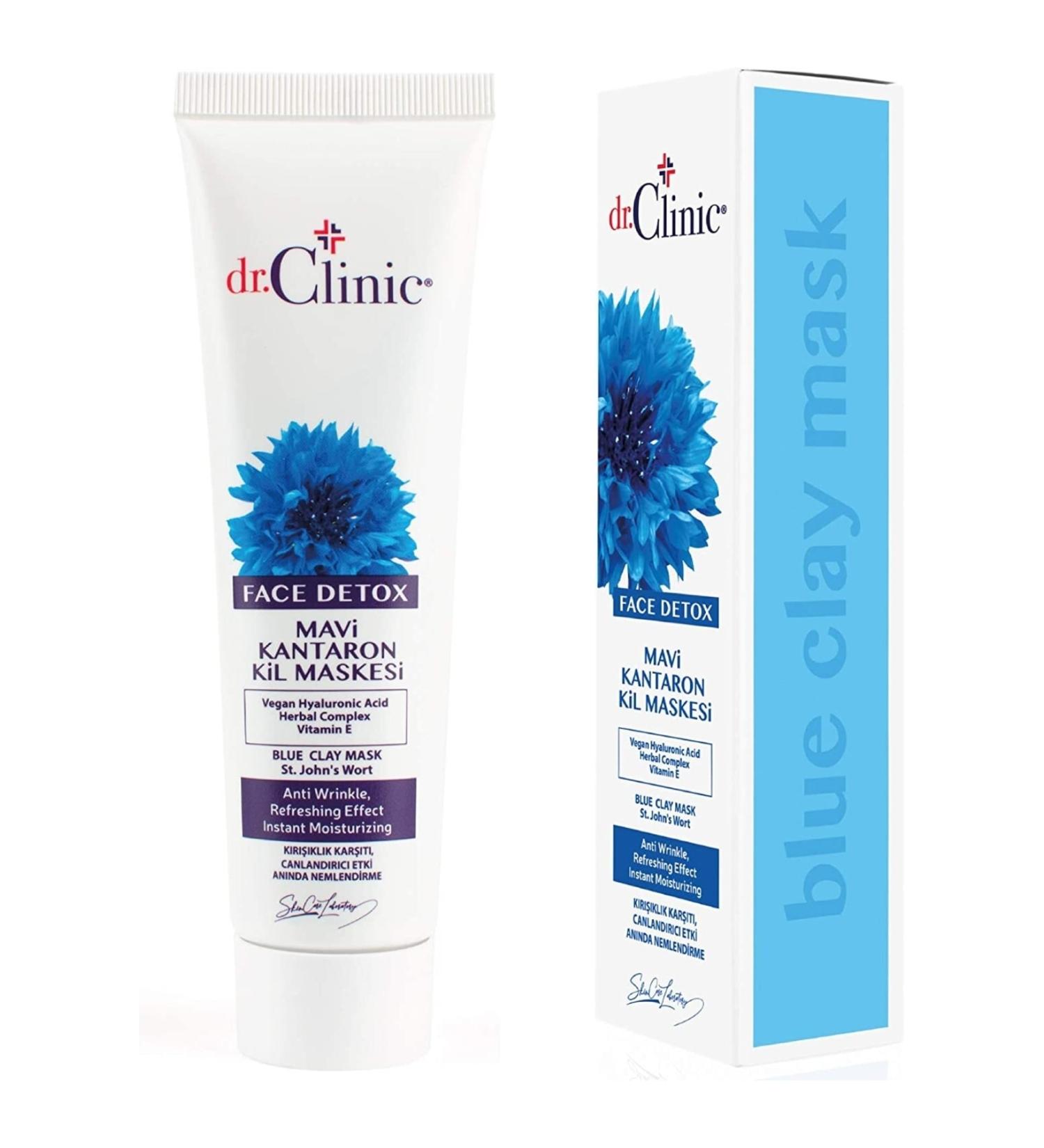 Dr. Clinic Blue St. John's Wort Clay Mask 100 Ml (Anti-Wrinkle) Blue Mask
