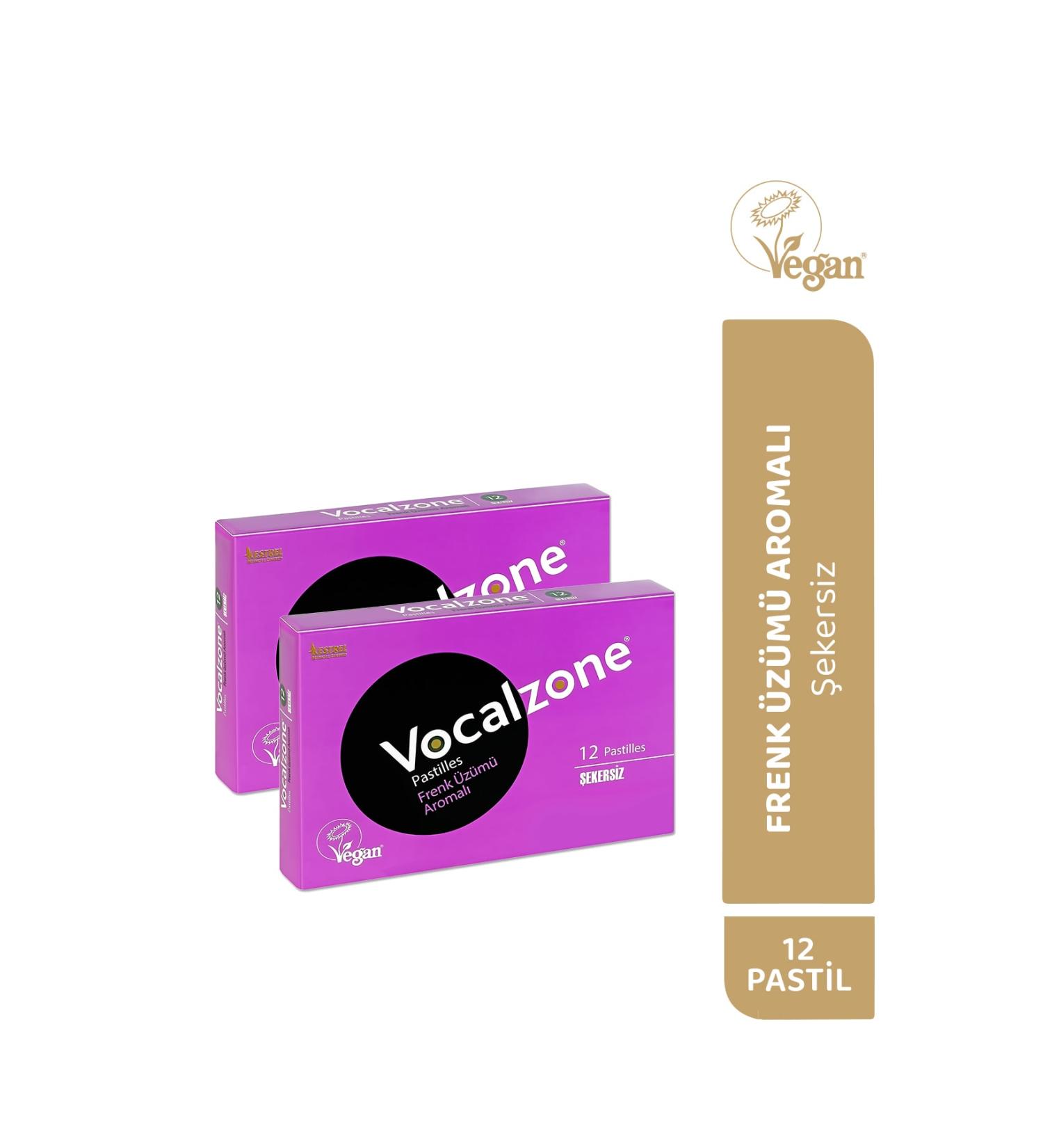 Vocalzone Blackcurrant 12 Pastilles 2 Pack and Preven Hand Cleaning Wipes