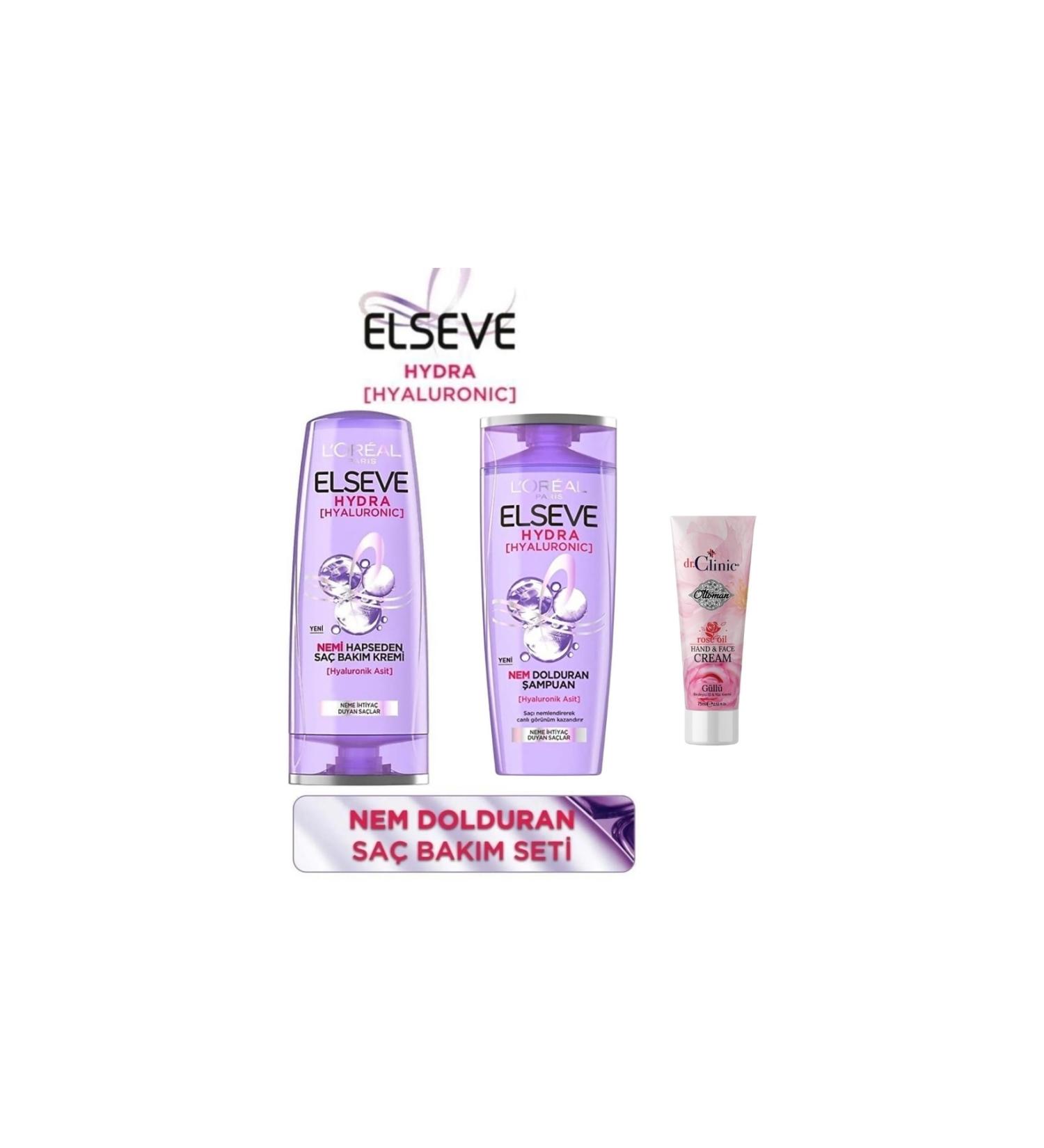 Elseve L'or al Paris Moisture Filling Shampoo 390ml L'or al Paris Moisture Filling Hair Conditioner Hand Cream Gift
