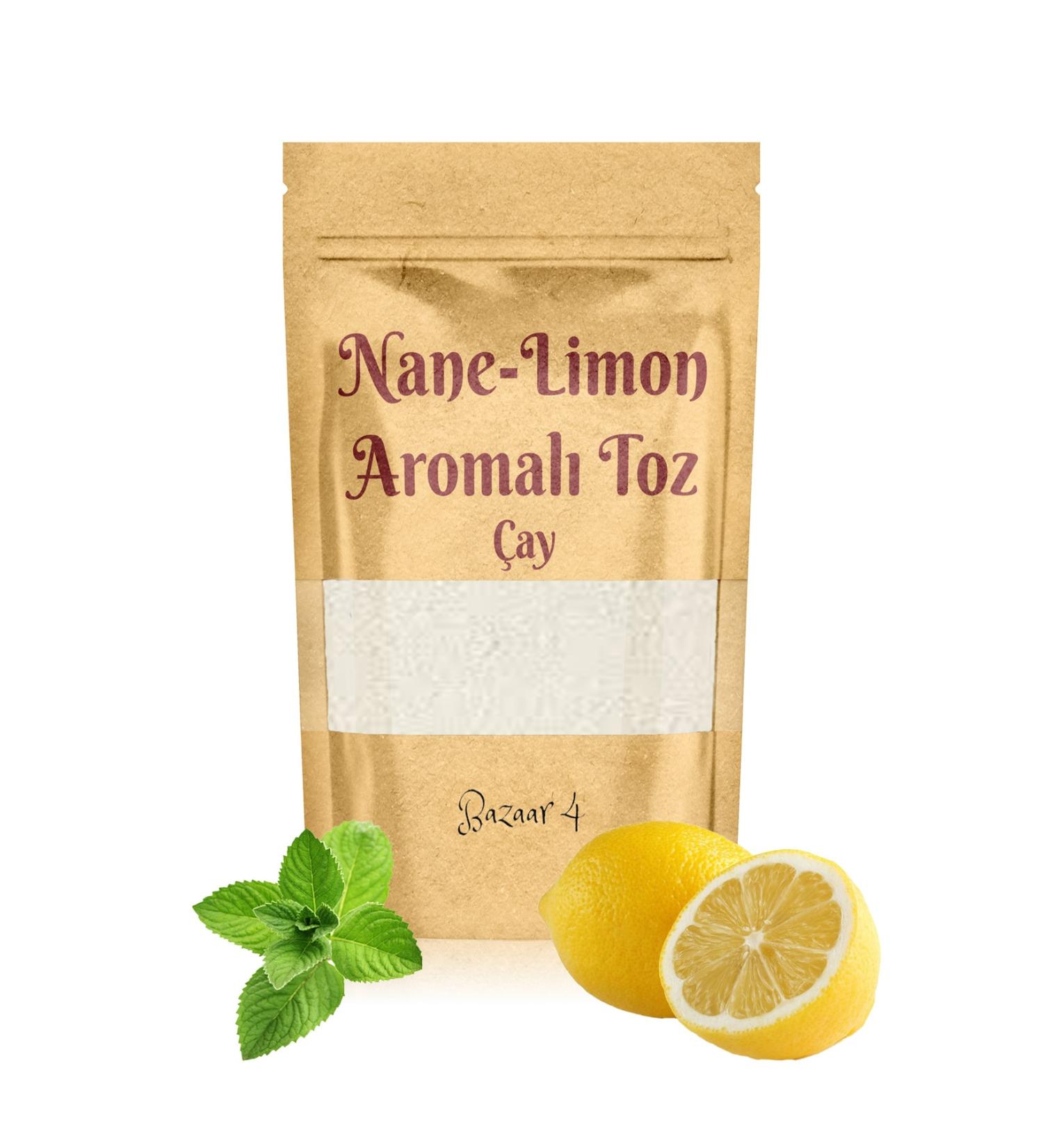 BAZAAR 4 Mint Lemon Flavored Powder Tea Drink 900 Gr