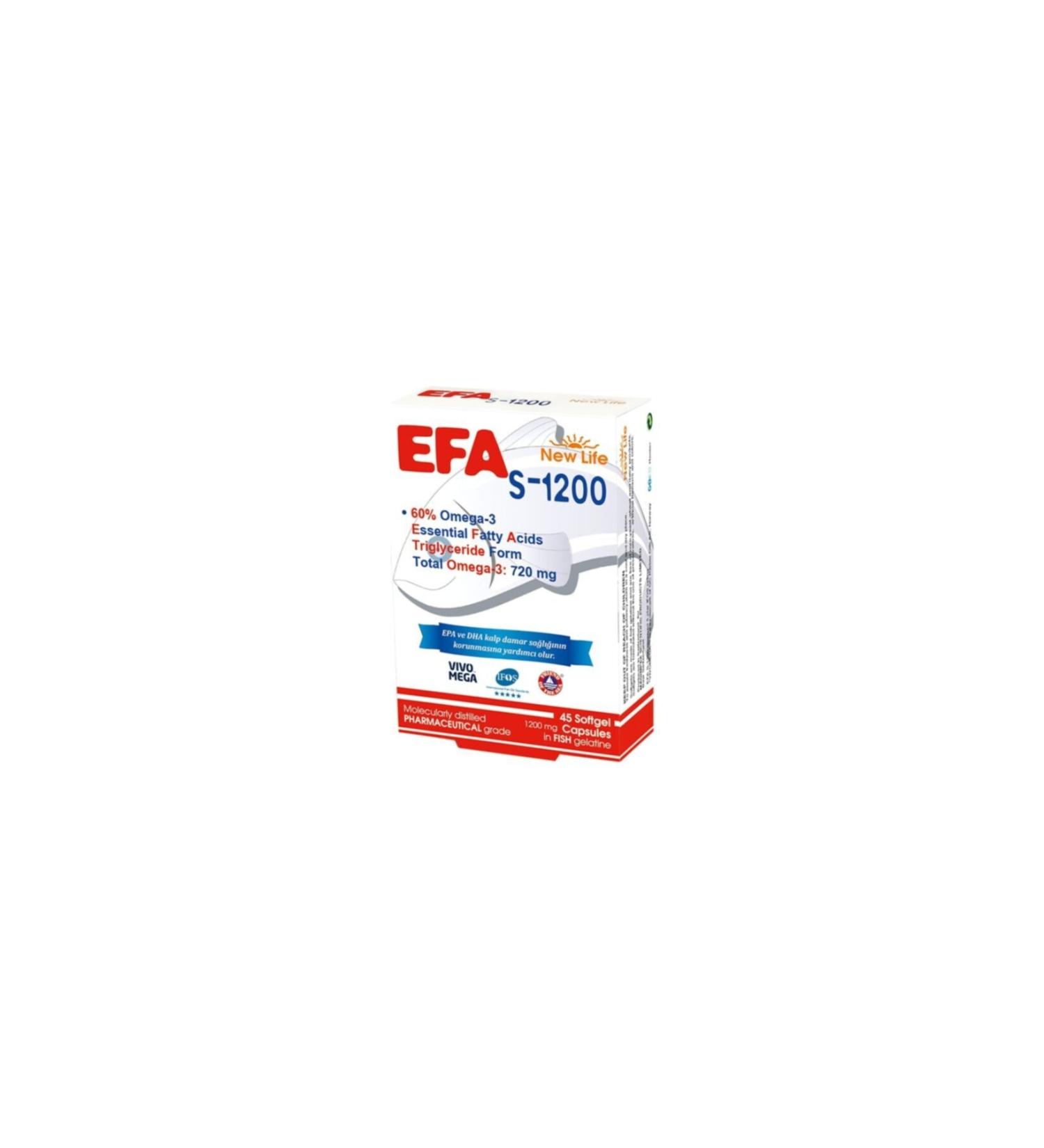 New Life Efa S 1200 Fish Oil 45 Capsules