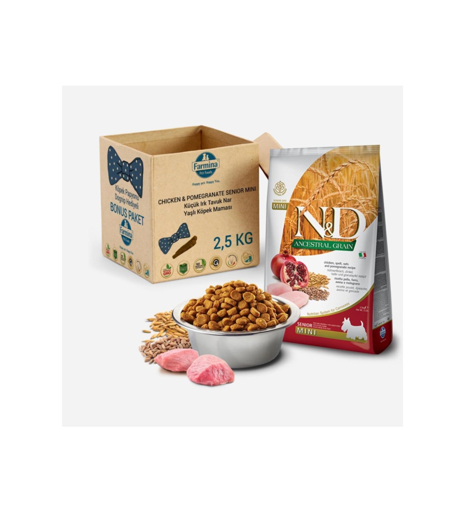 & D Senior Chicken Pomegranate Small Breed Old Dog Food 2.5 kg