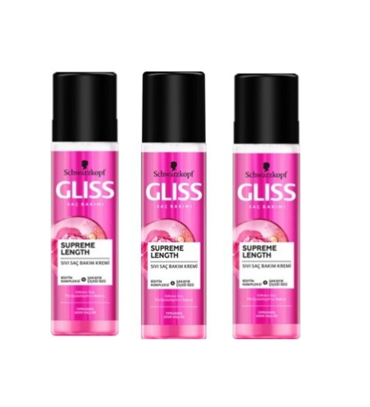 Gliss 200ml Supreme Length Liquid Conditioner X 3 Pieces