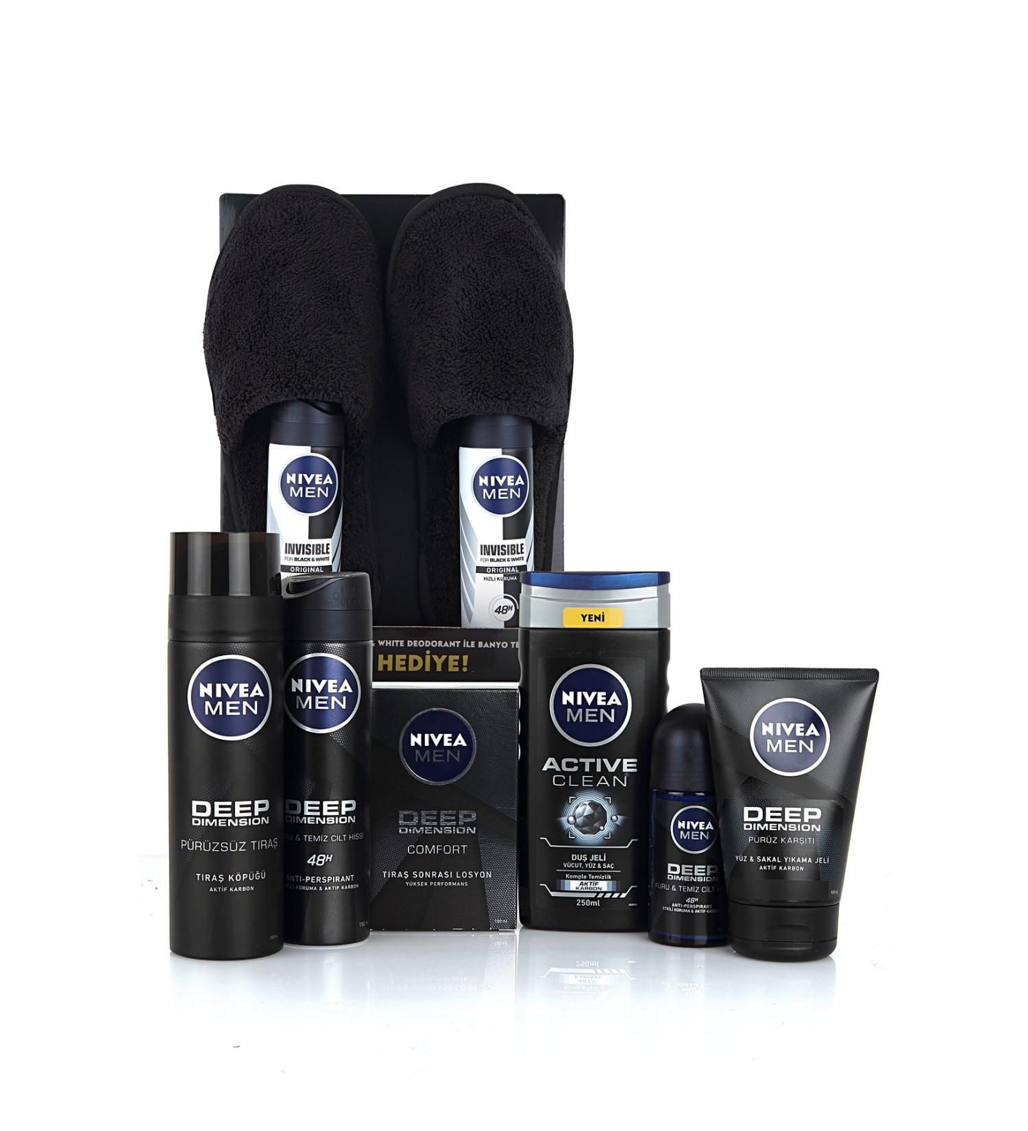 NIVEA Men Deep Dimension Skin Care Set with Slippers Gift