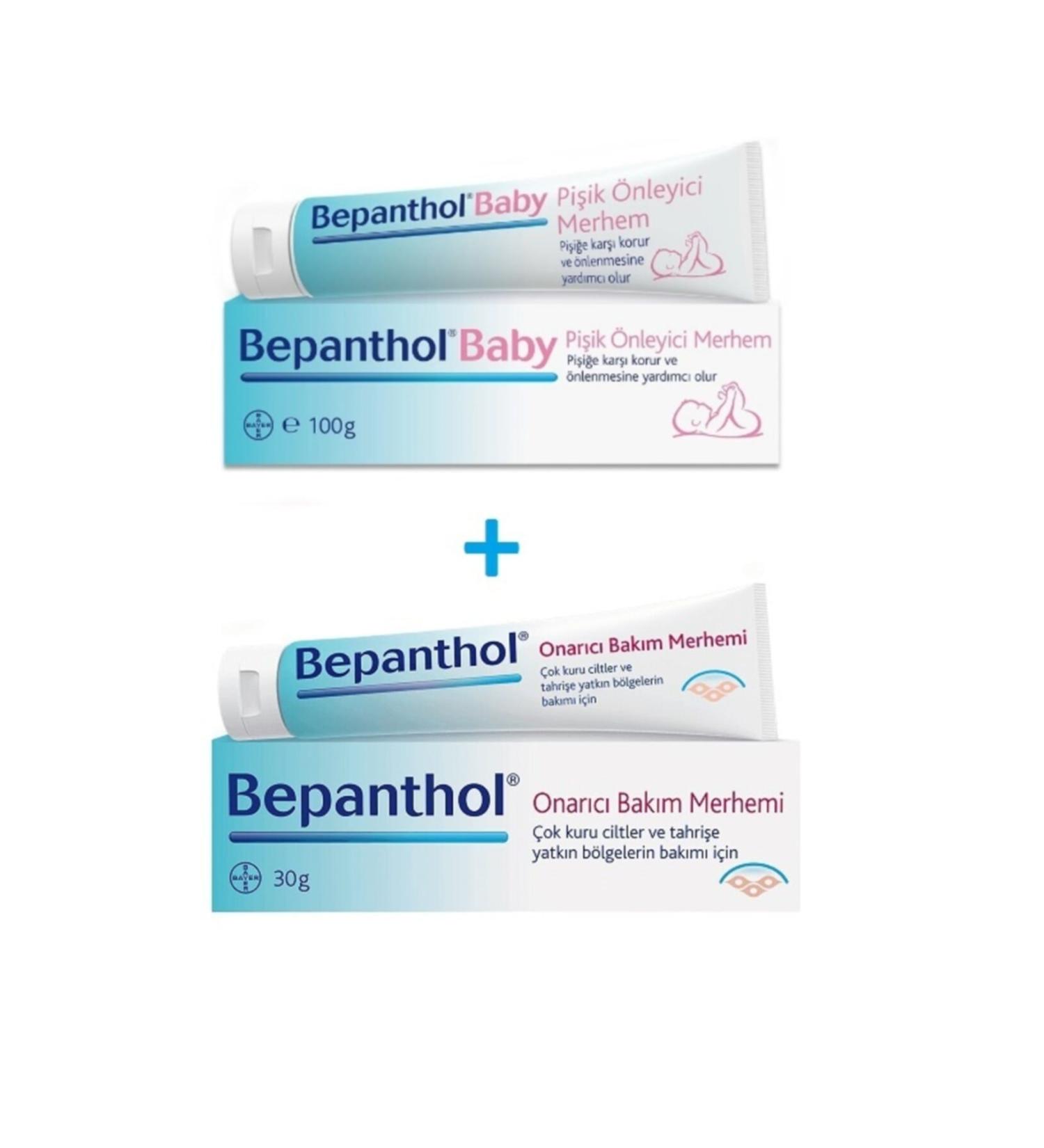 Bepanthol Diaper Rash Prevention Cream 100 Gr + Repair Care Cream 30 Gr