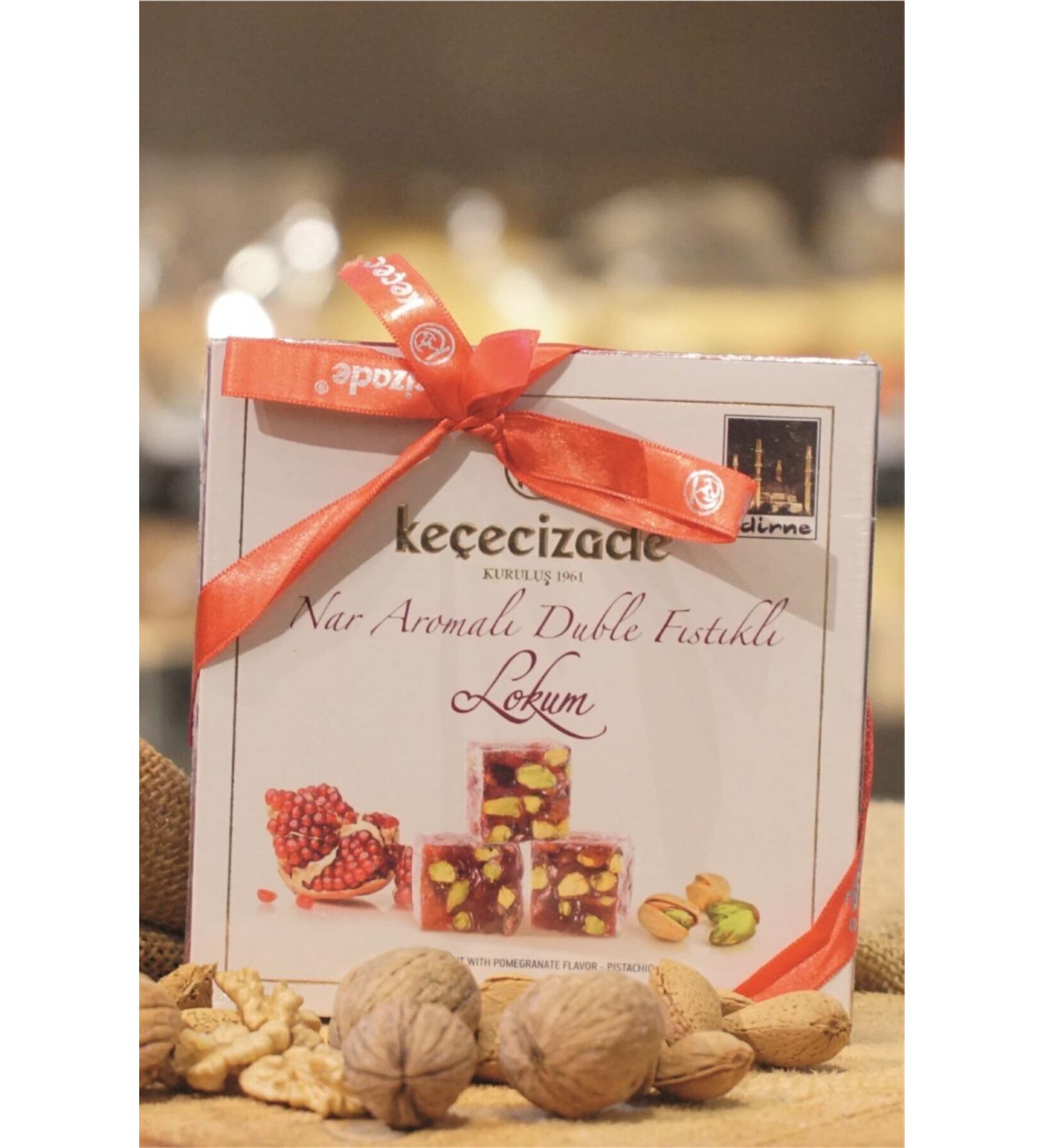 KE EC ZADE Pomegranate Flavored Double Pistachio Turkish Delight 250gr Ke e izade