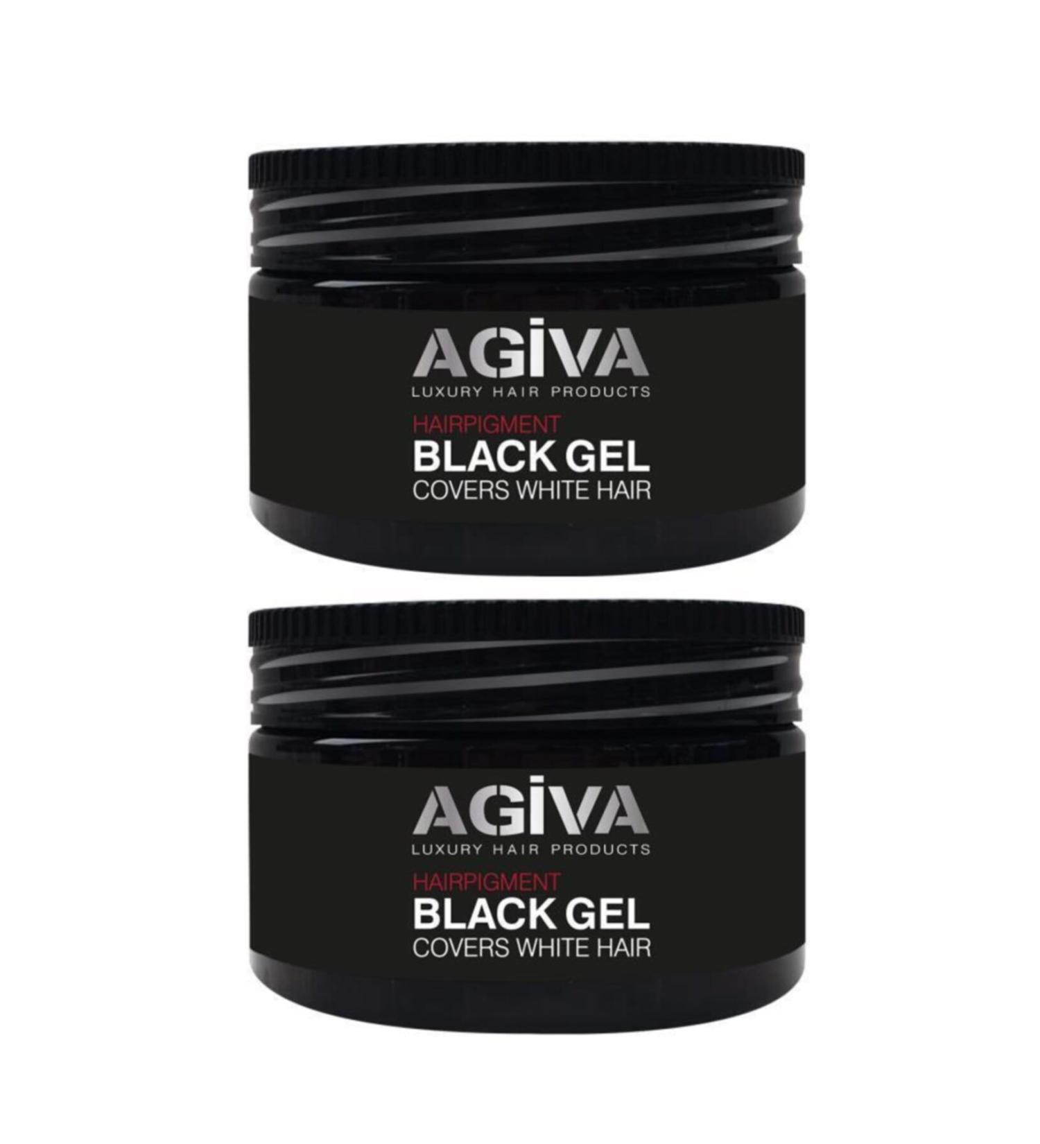 Agiva Hair Black Gel White Hair Concealer Gel 250ml X2