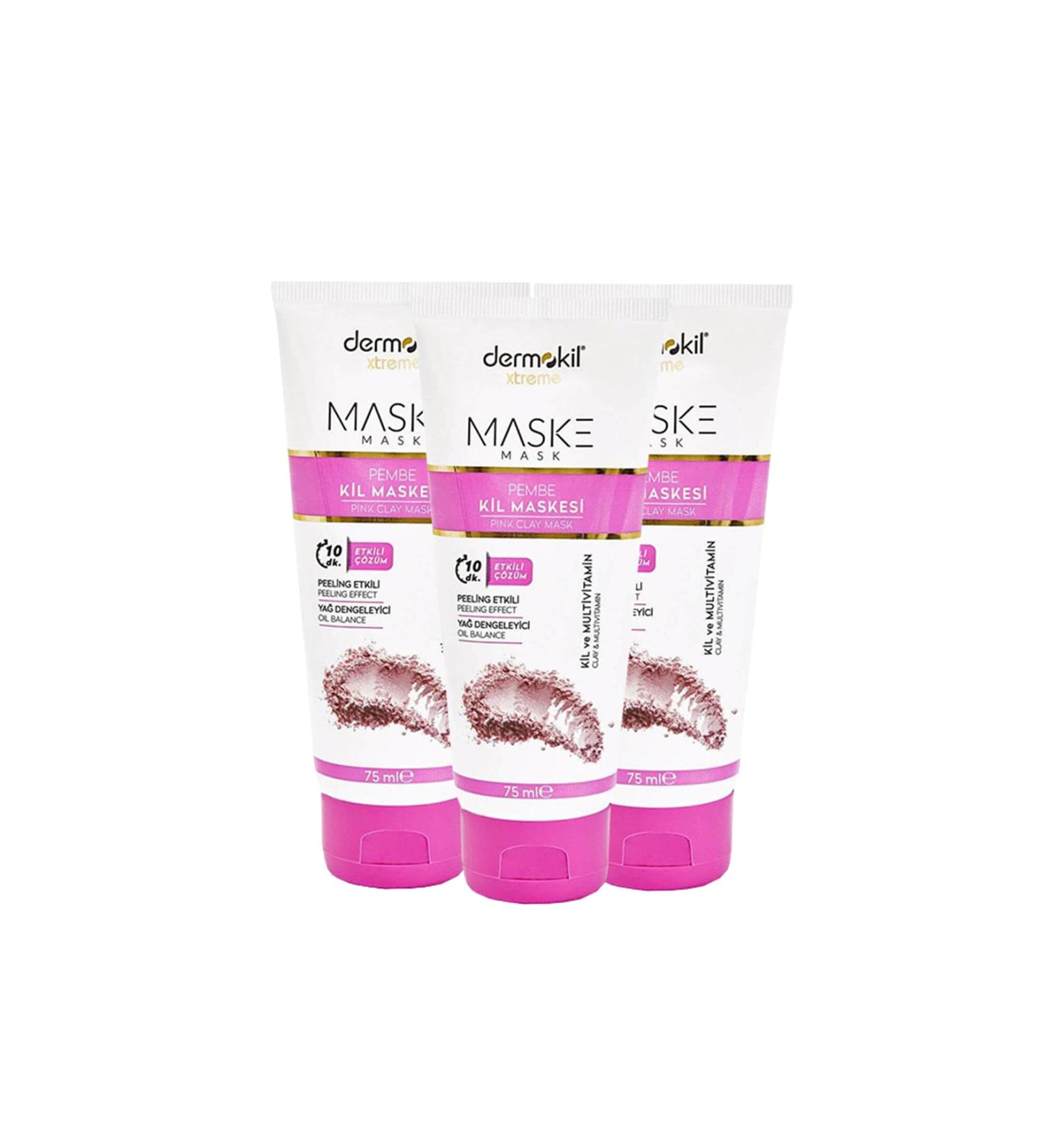 Dermokil Pink Clay Mask 75 Ml X 3 Pieces