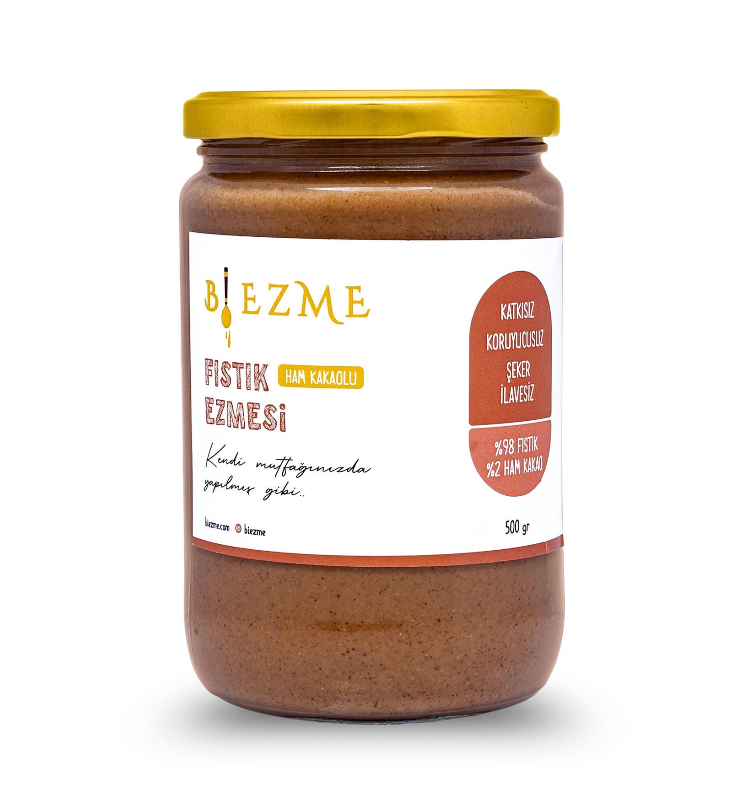 Bi Ezme Sugar-Free Additive-Free Homemade Raw Cocoa Peanut Butter 500 Gr