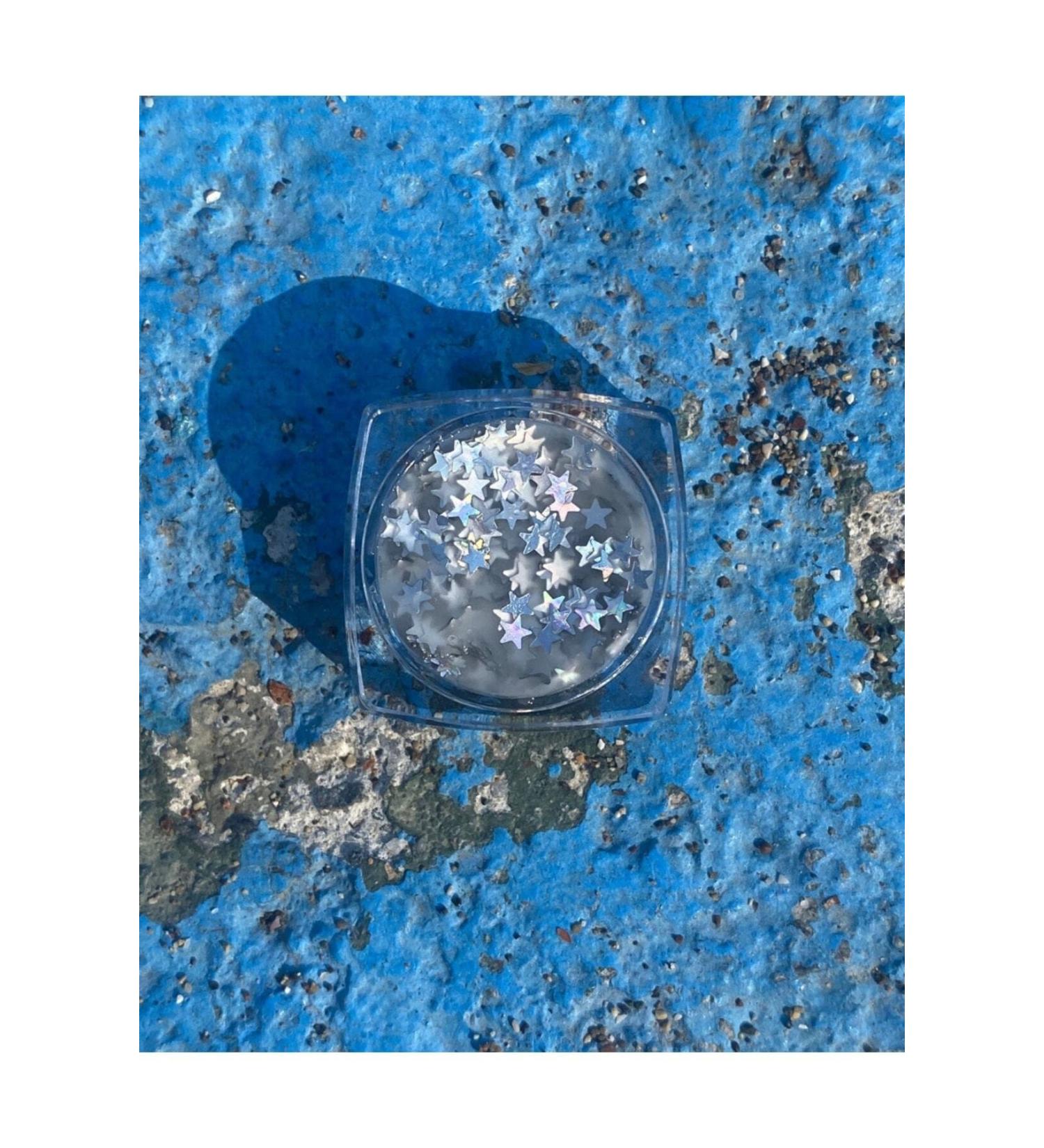 hbtasarim Mini Natural Gel Glitter - Silver Stars 5ml