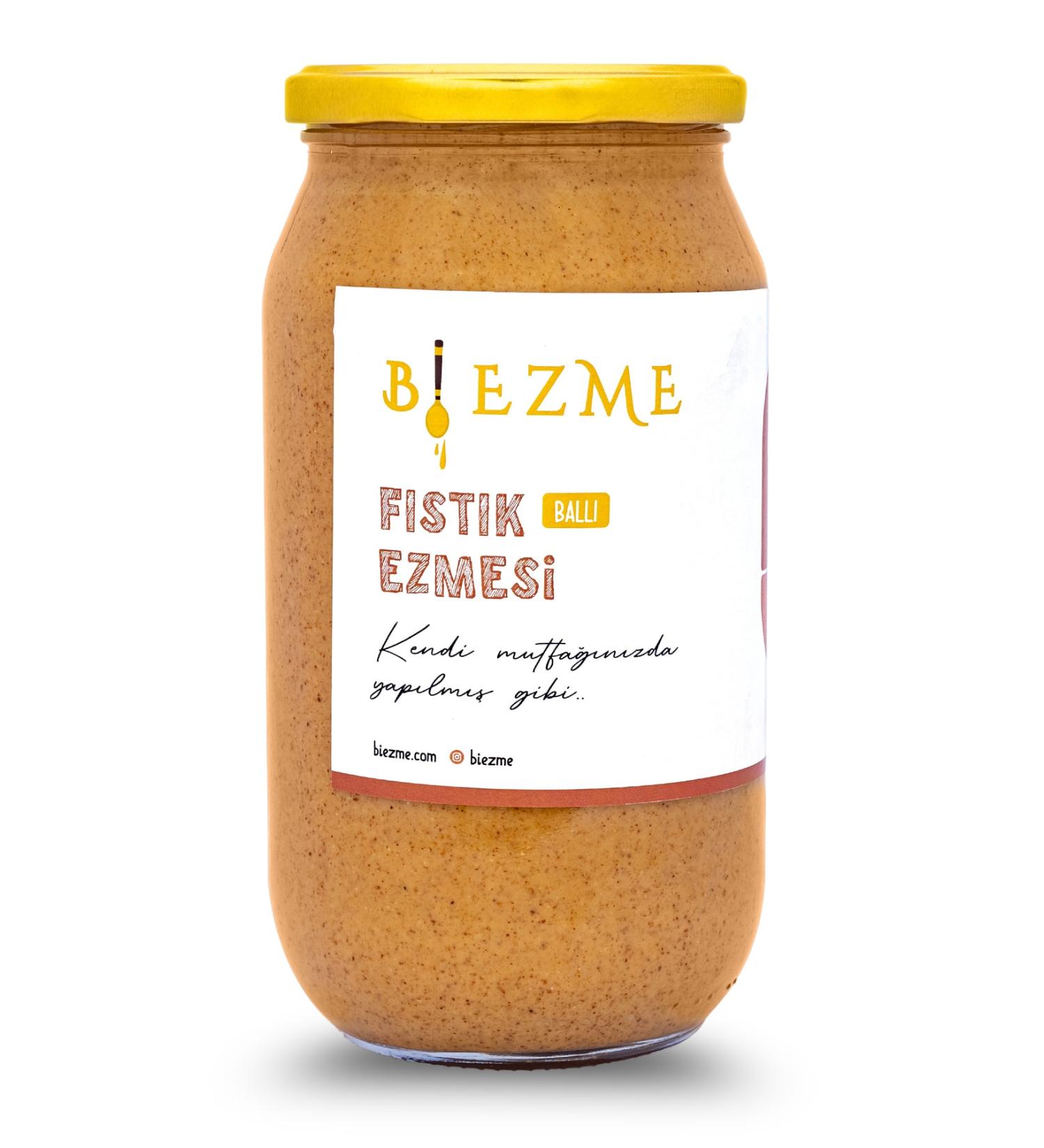Bi Ezme Sugar-Free Additive-Free Homemade Honey Peanut Butter 1000 Gr