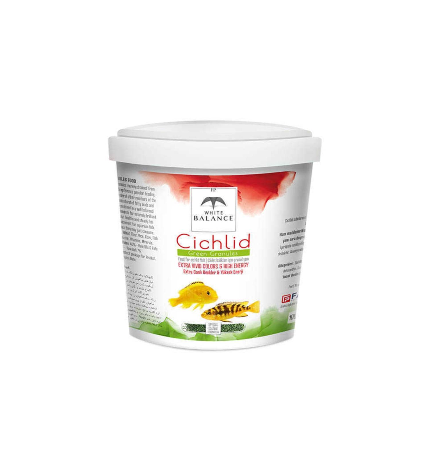 White Balance Cichlid Green Granules 250 Gr. Chewing Gum Fish Food