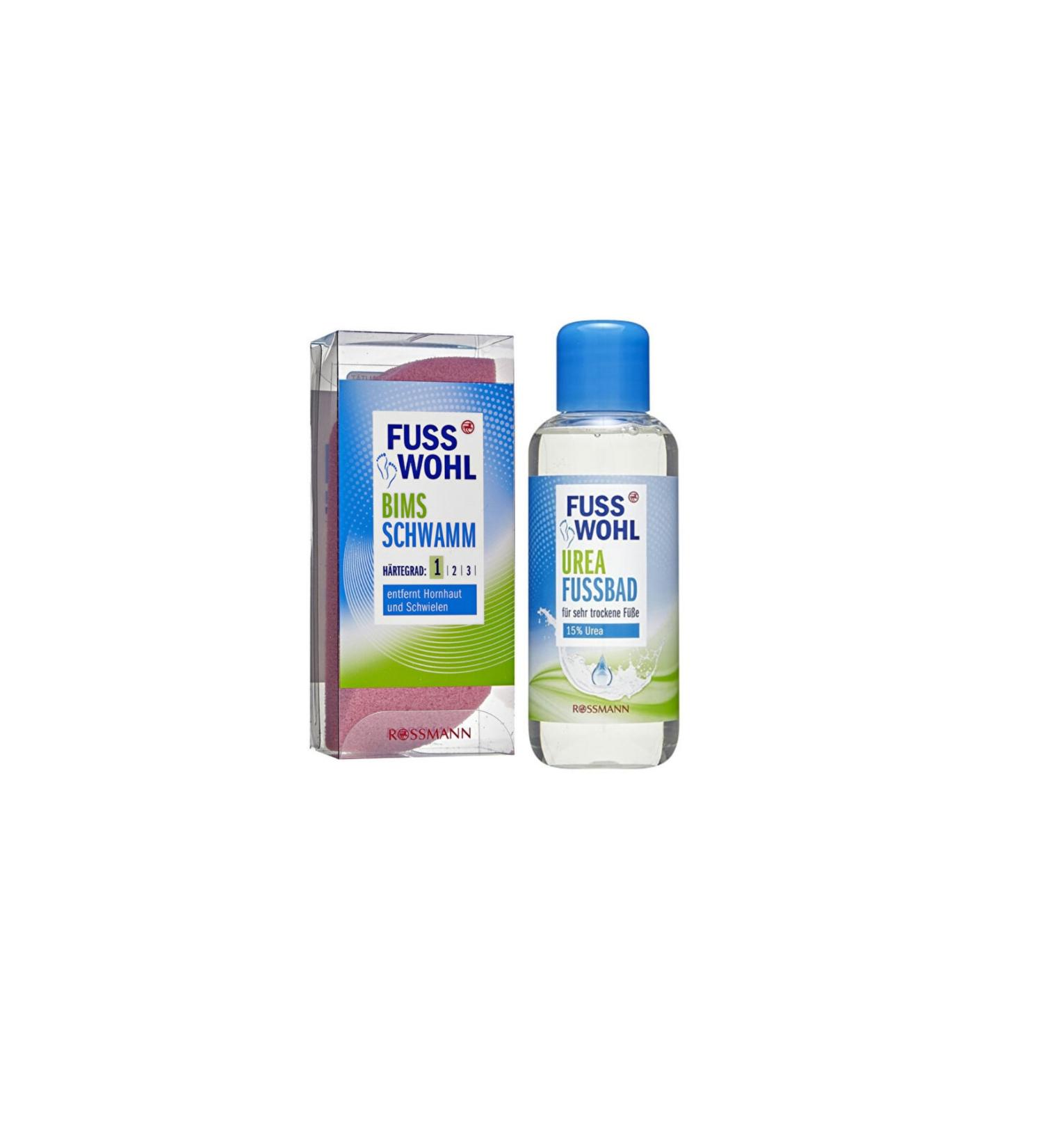 Fusswohl Foot Pumice Sponge + Foot Bath Urea 200 Ml (Foot Care Set)
