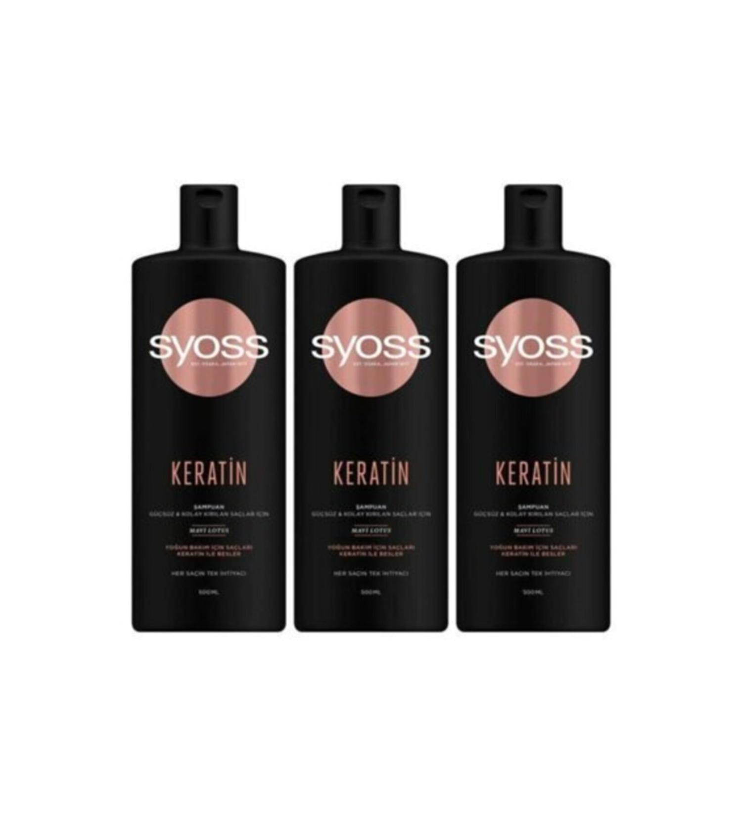 Syoss Keratin Perfection Shampoo 500 ml X 3 Pcs