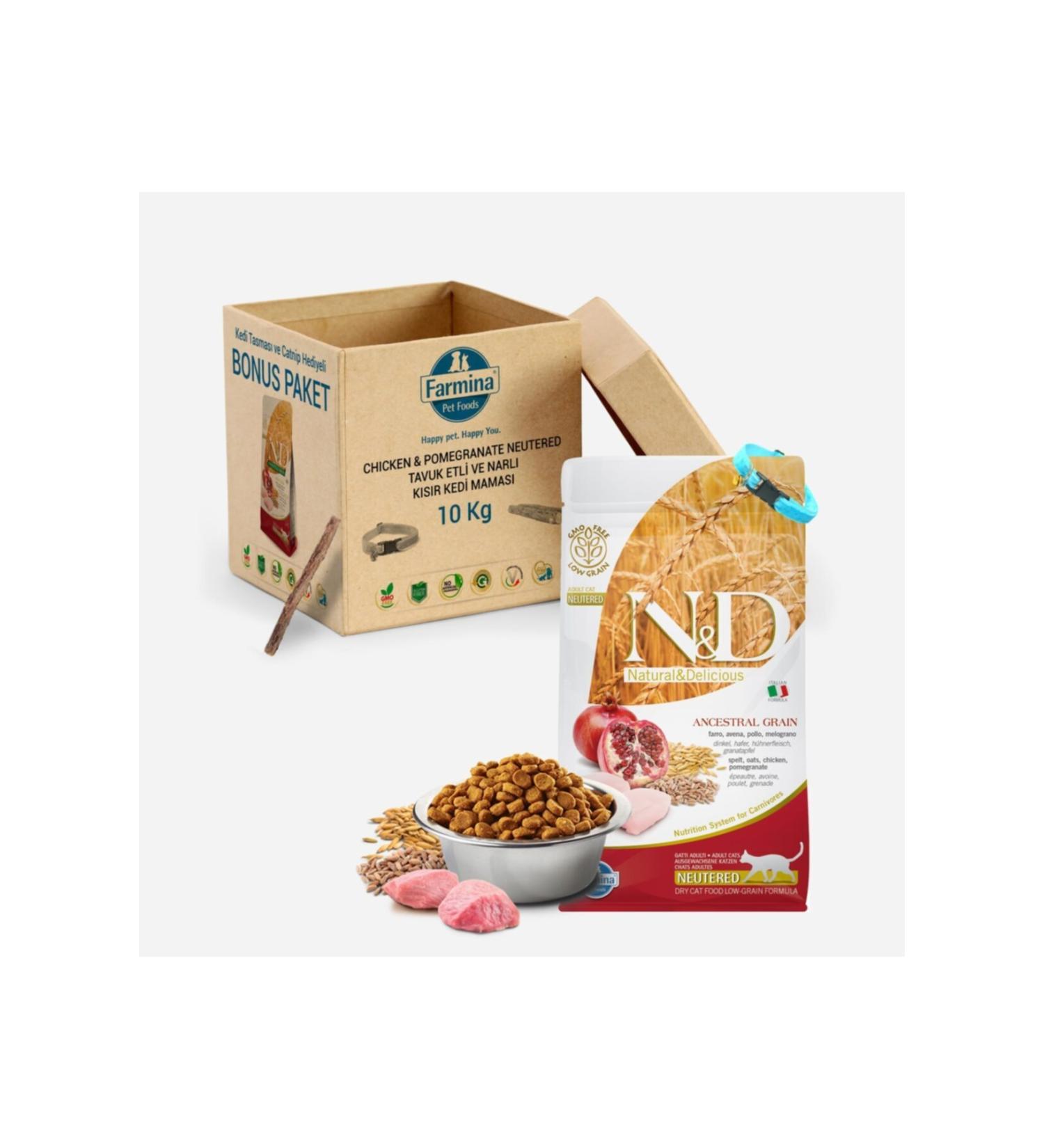 N & D Low Grain Neutered Chicken Pomegranate Cat Food 10 kg