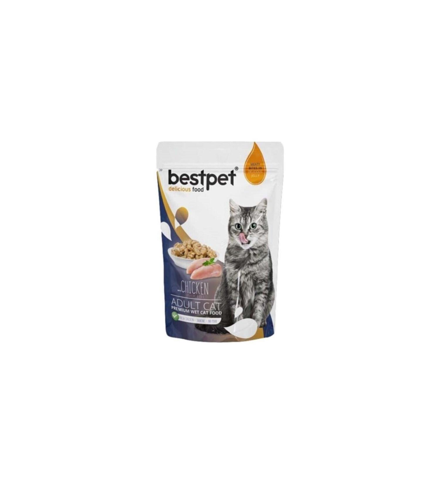Bestpet Adult Jelly Pouch Chicken Adult Cat Food 85 Gr 5 Pieces