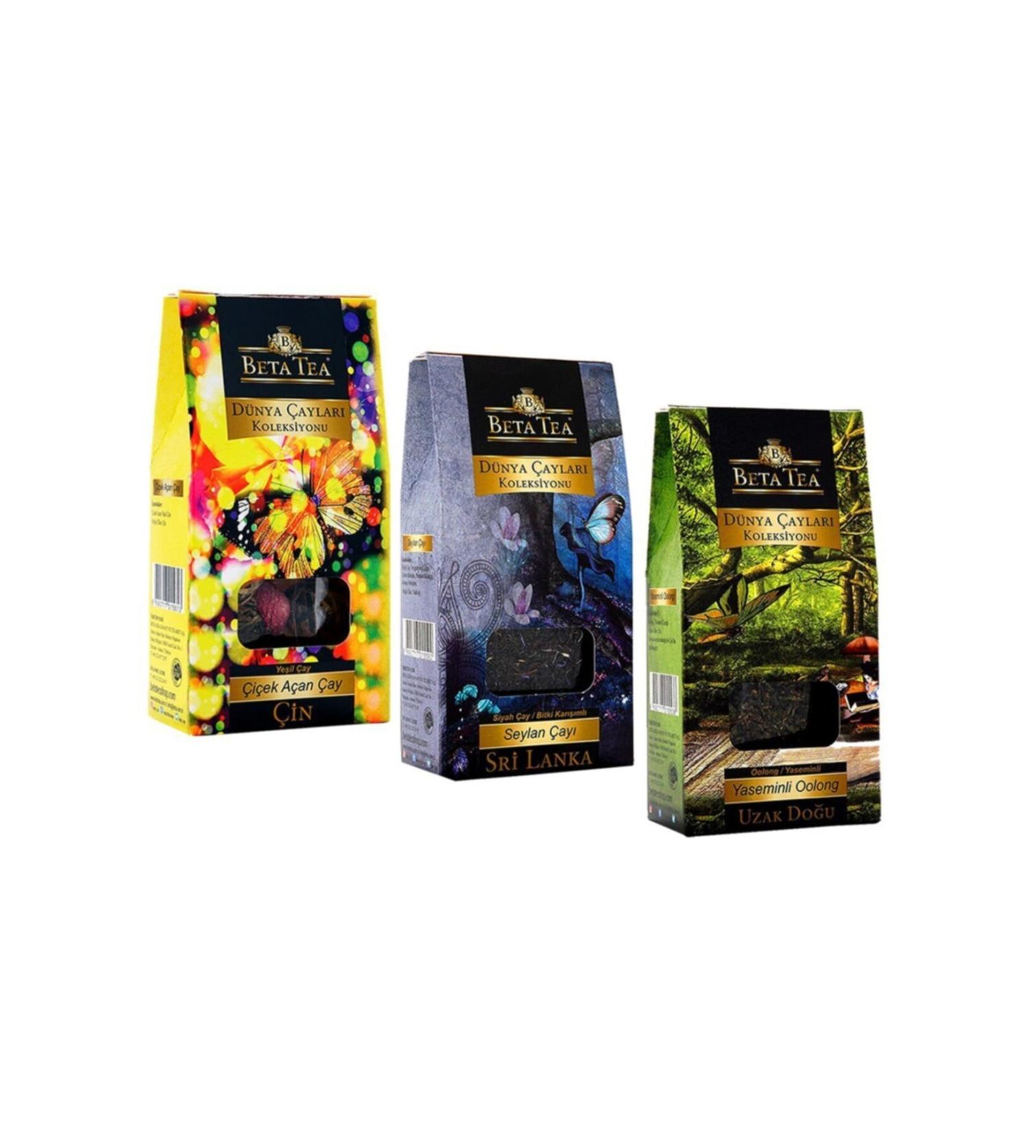 Beta Tea Beta World Teas Package (Ceylon + Blooming Tea + Jasmine Oolong)