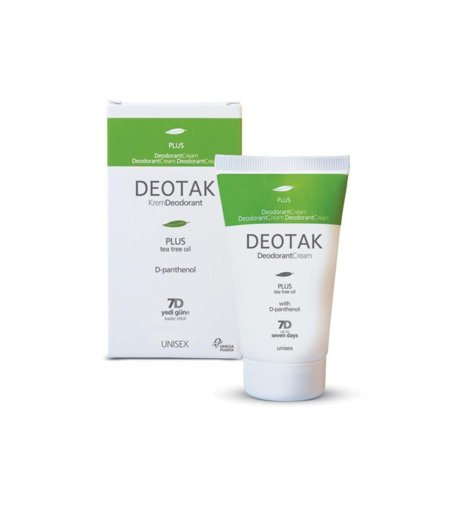 Deotak Plus Tea Tree Oil Deodorant Cream Effective Up to 7 Days