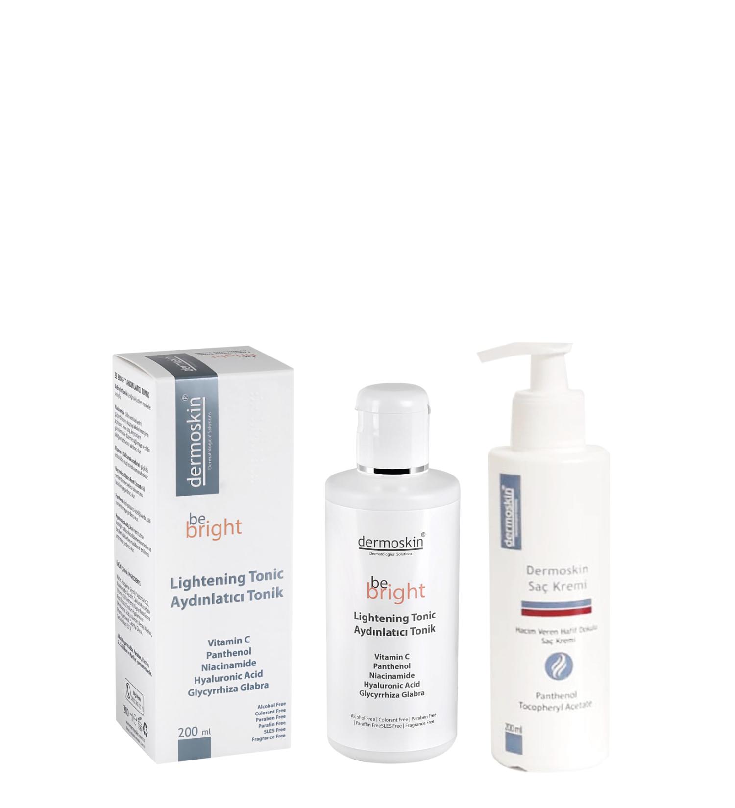 Dermoskin Be Bright Brightening Tonic 200 Ml + Hair Conditioner Gift Advantage Package 200 ml