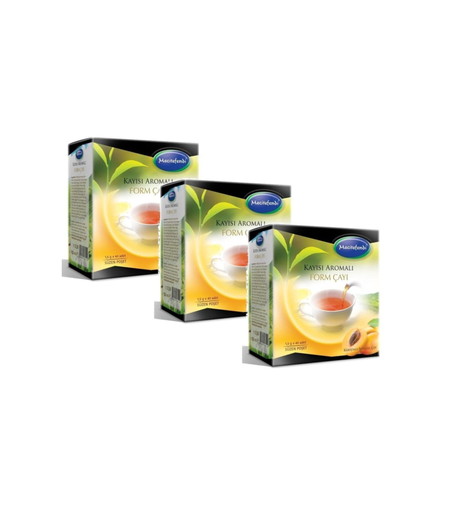 Mecit Efendi 3 Apricot Flavored Form Tea (40 Filter Bags)