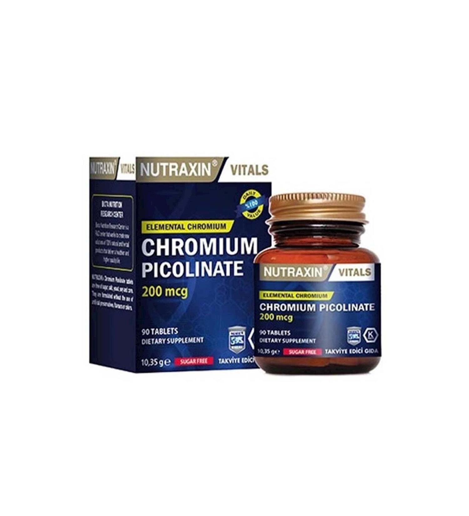 Nutraxin Vitals Chromium Picolinate 200 Mcg 90 Tablets