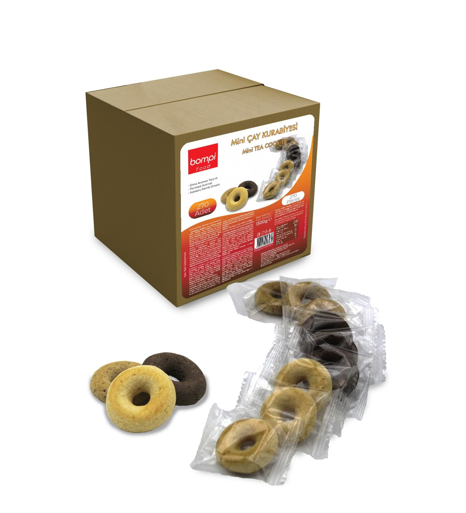 BOMPI Mixed Mini Tea Cookies 1300 gr - (270 PCS) Single Pack
