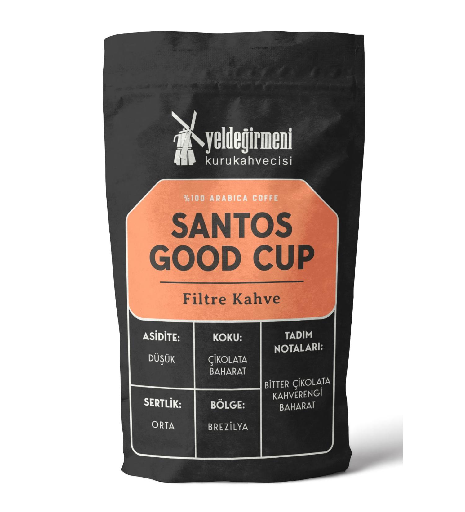 Yelde irmeni Kurukahvecisi Brazil Santos Good Cup Filter Coffee 500 Gr
