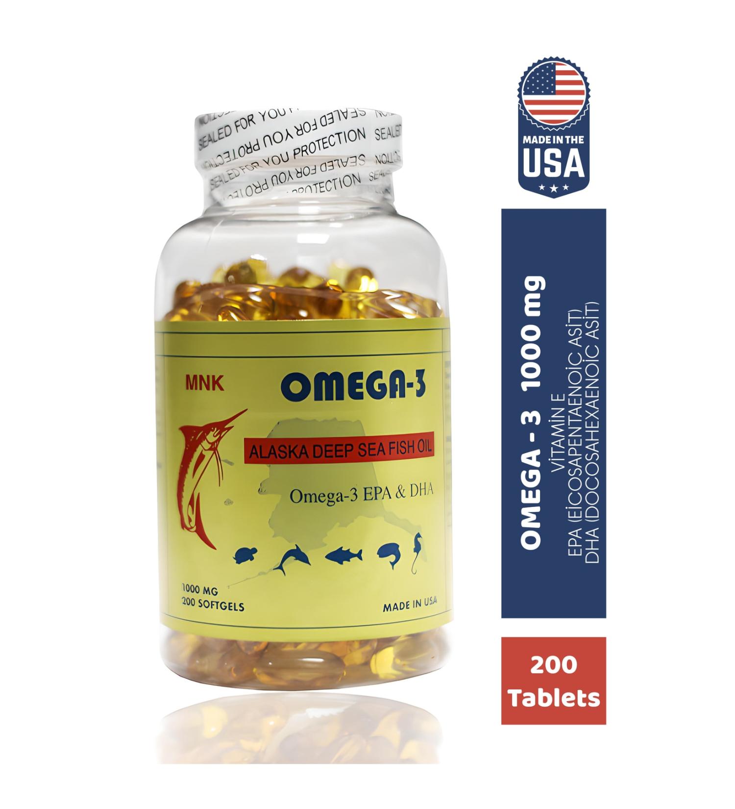 Mnk Omega 3 1000mg 200 Capsules