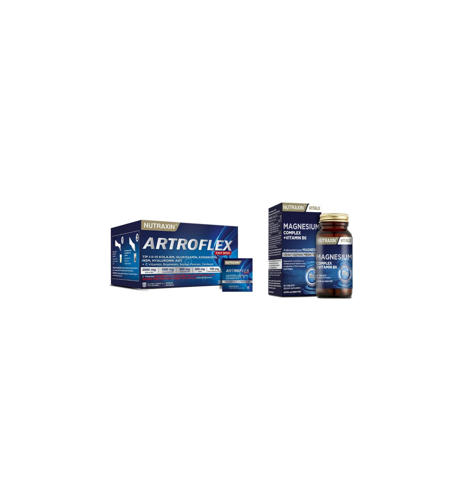 Nutraxin Artroflex Easy Move Sachet 30x6 gr + Magnesium Complex 60 Tablets 250 Mg