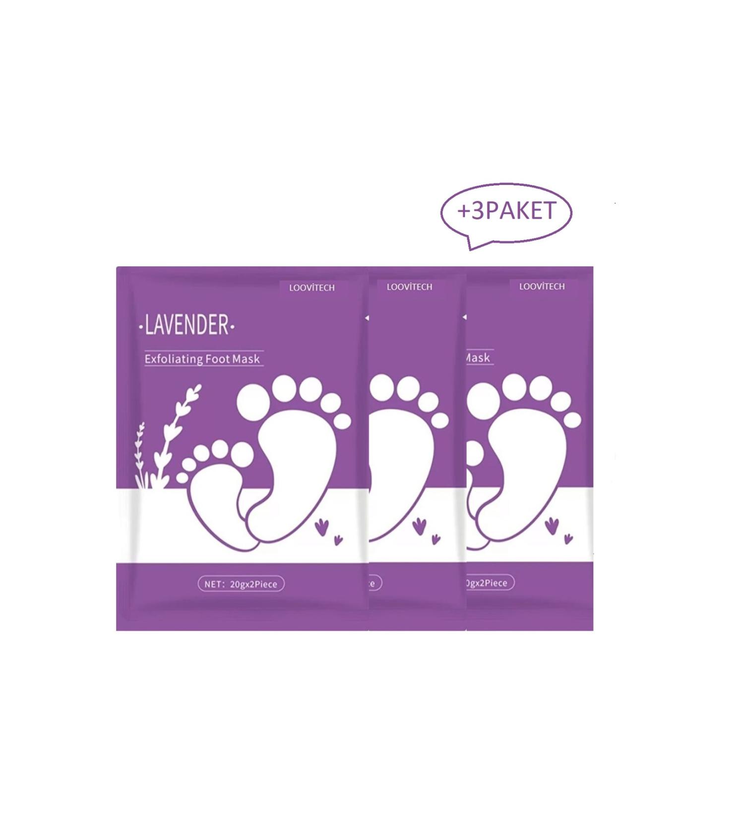 LOOVITECH Peelable Foot Peeling Mask for Dead Skin and Cracks 50ml Peeling Mask 3-Pack Lavender