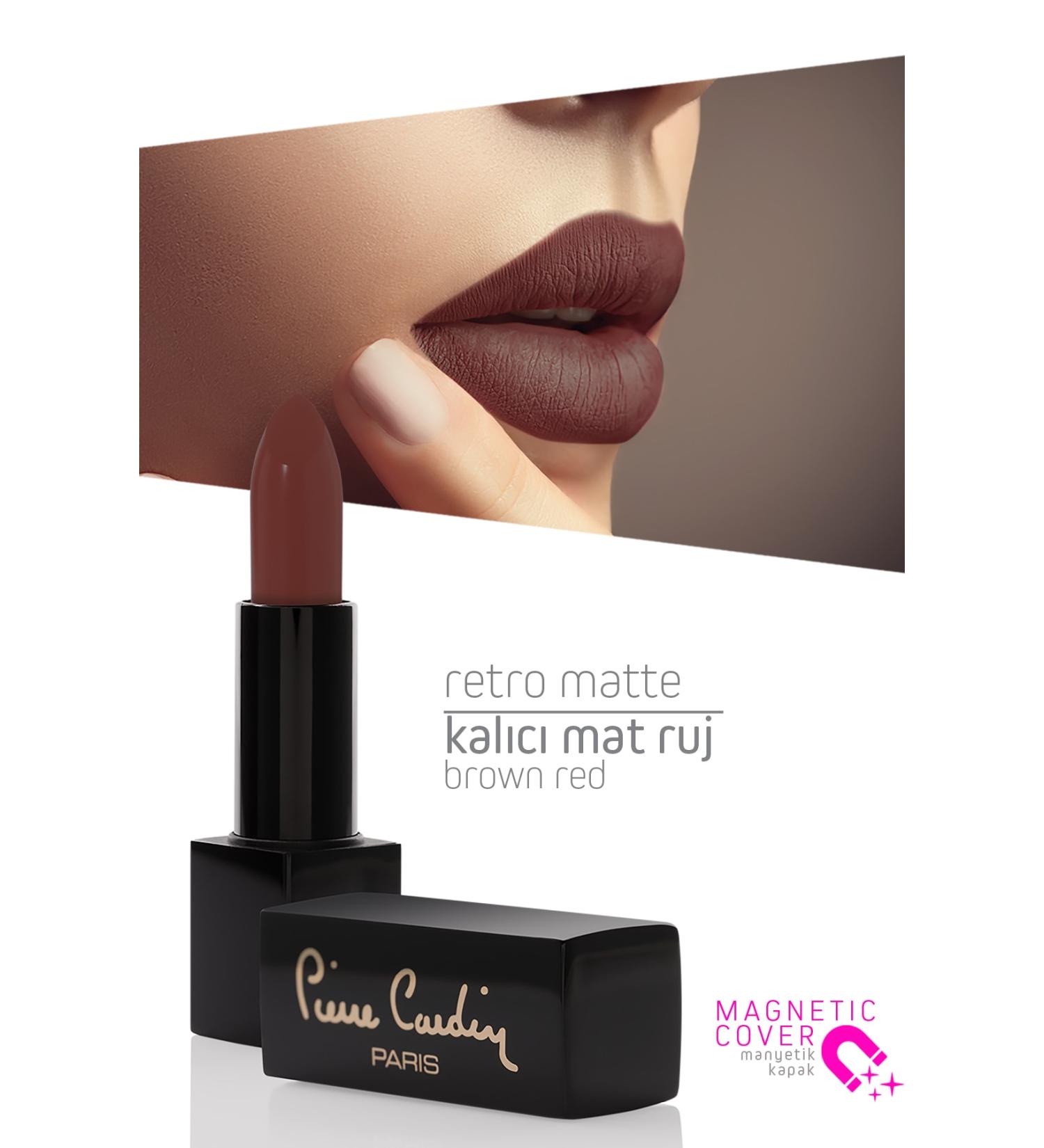Pierre Cardin Retro Matte Lipstick - Brown Red - 156