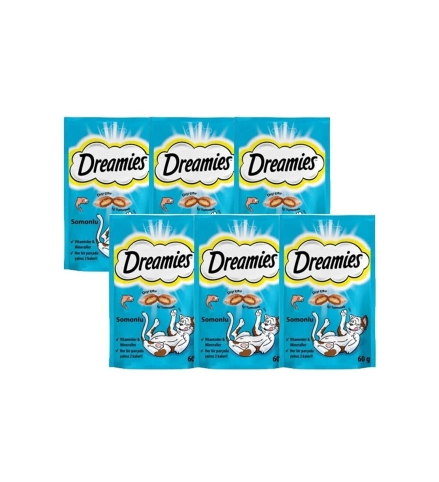 Dreamies Salmon Cat Reward Food 60 Gr X 6 Pieces