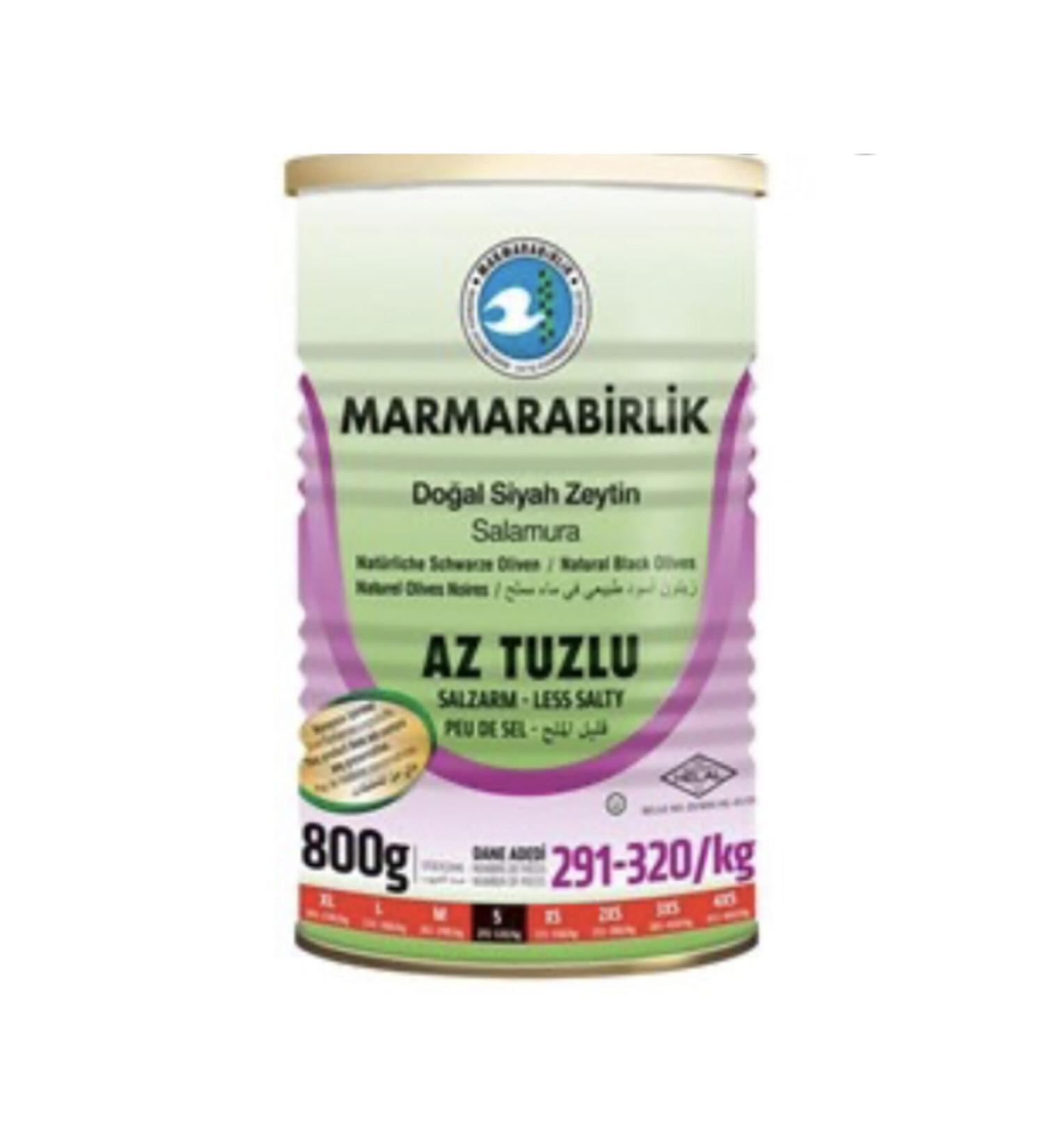 Marmarabirlik Natural Black Olives Less Salty 800 gr