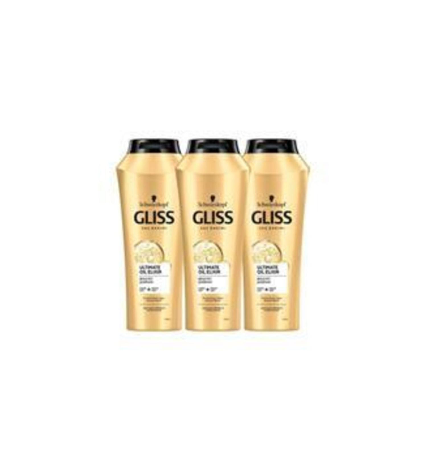 Gliss 500 ml Ultimate Oil Elixir Shampoo 3 Piece Set