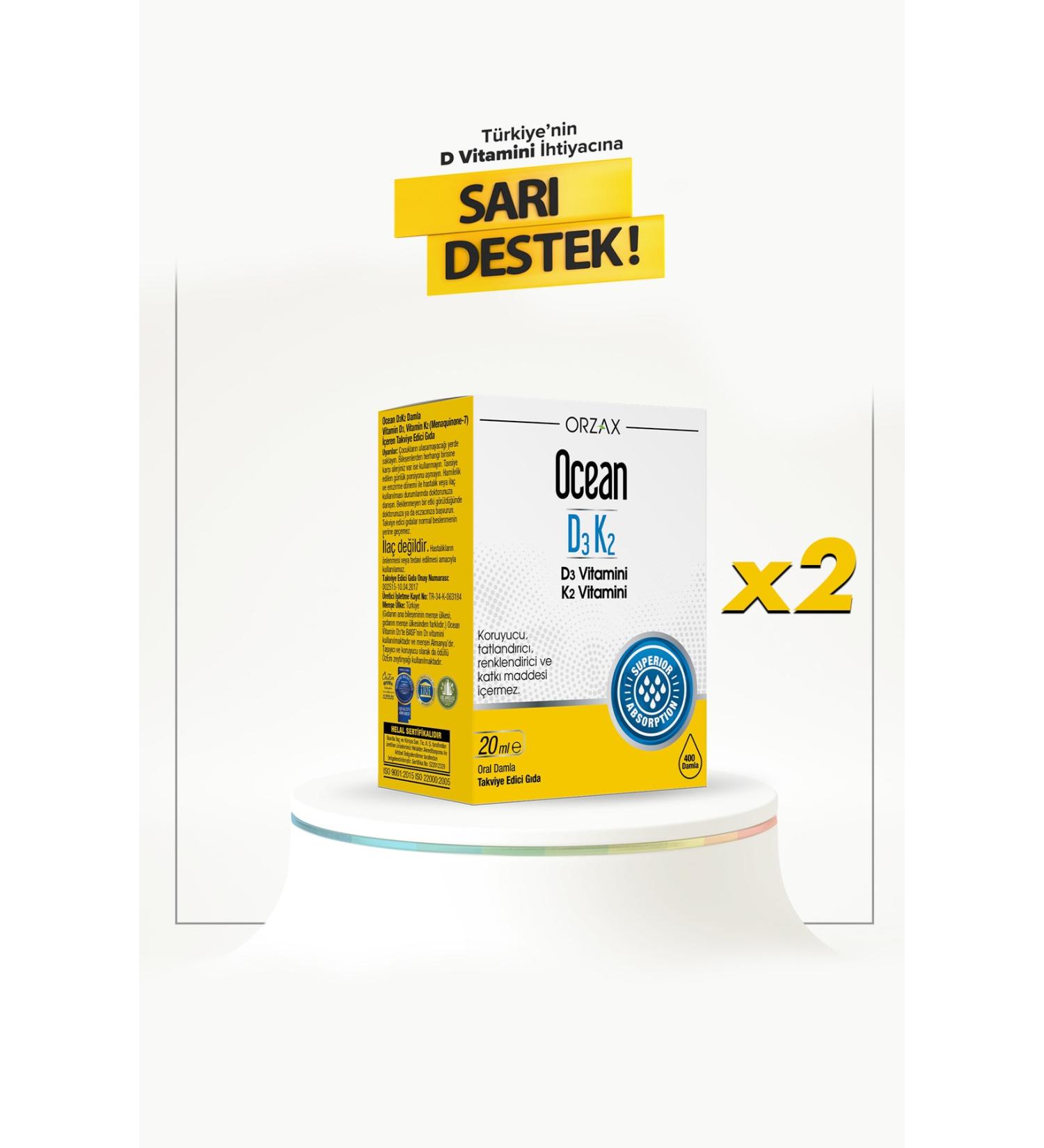 Ocean Vitamin D3 K2 2 Pieces