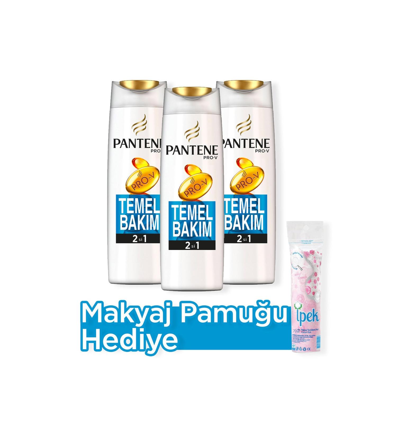 Pantene 2 in 1 Shampoo and Conditioner Basic Care 500 ml X 3 Make-up Cotton - Buy Online on GoSupps.com