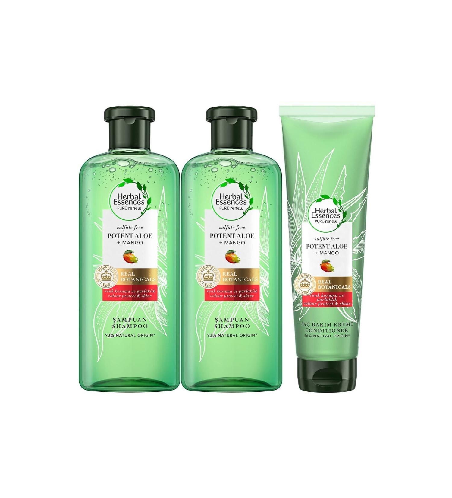 Herbal Essences Sulfate-Free Aloe Mango Shampoo 380 Ml * 2 Pieces + Hair Conditioner 275 Ml - Buy Online on GoSupps.com