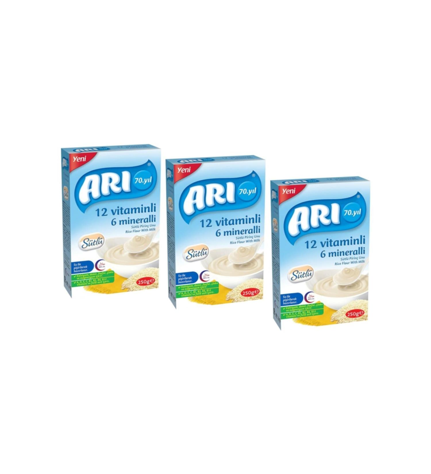 Bee Mama Bee 12 Vitamin 6 Mineral Milk Rice Plain 250 Gr - 3 Pieces