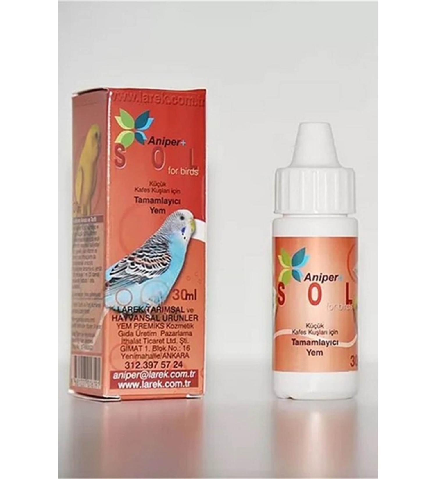 Anka Aniper Sol Small Cage Birds Supplementary Vitamin Nutrition Additive 30 ml