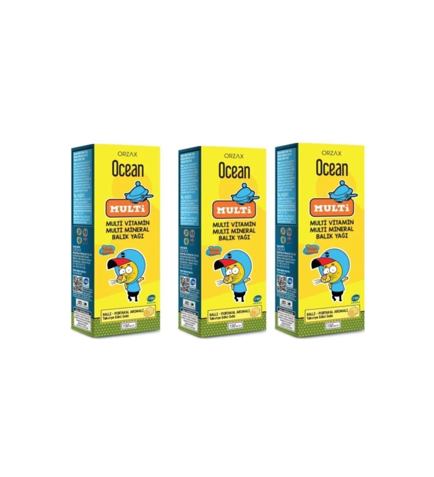 Ocean Multi Vitamin Fish Oil Syrup 150 ml 3pcs