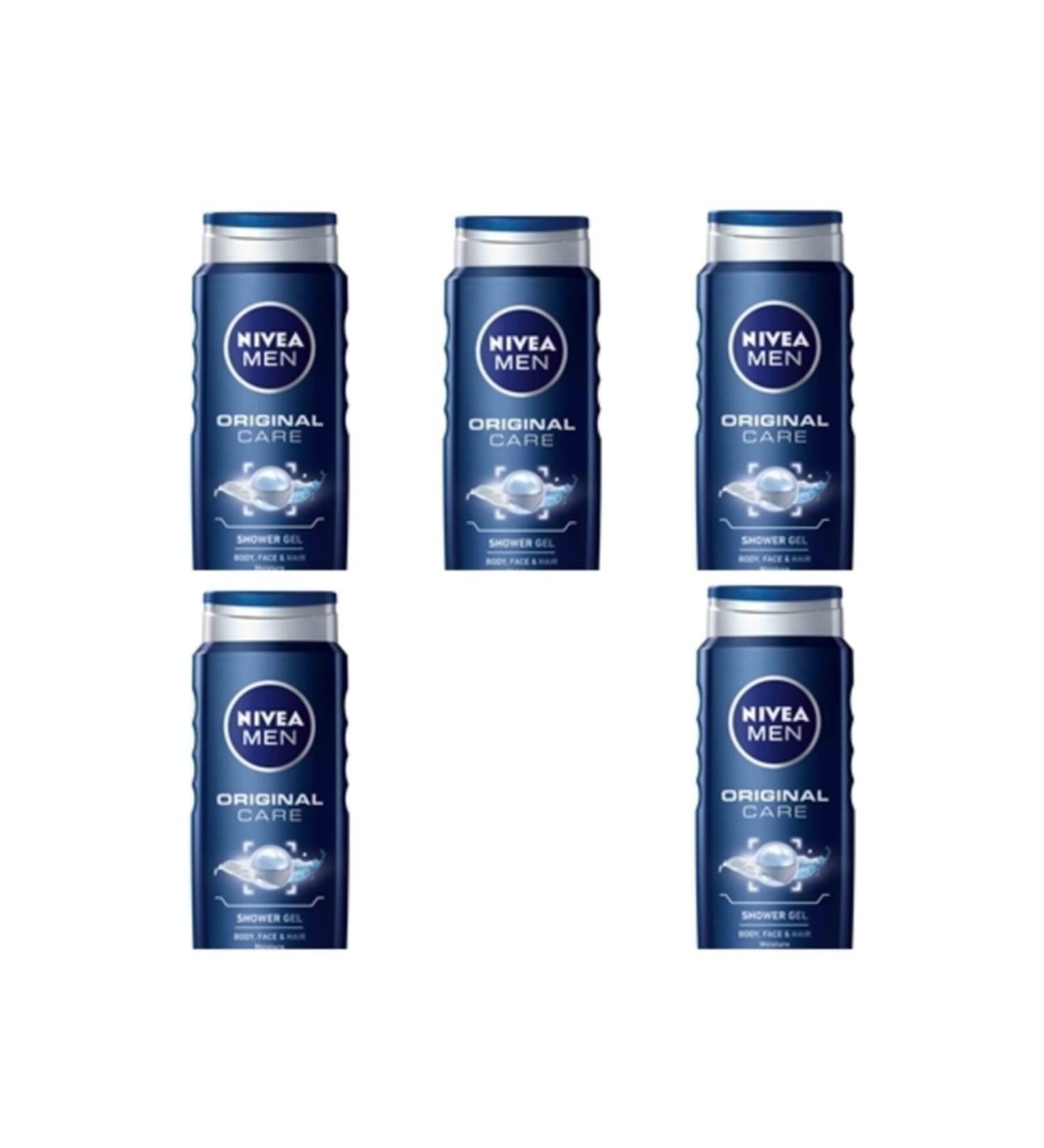 NIVEA Men's Hair and Body Shampoo 500 Ml Protect & Care X5 Pieces
