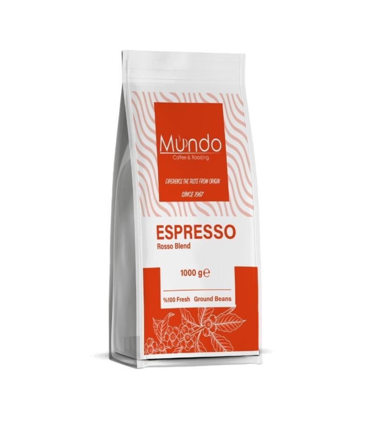 Mundo Coffee Rosso Blend Espresso Bean Coffee 1000 Gr