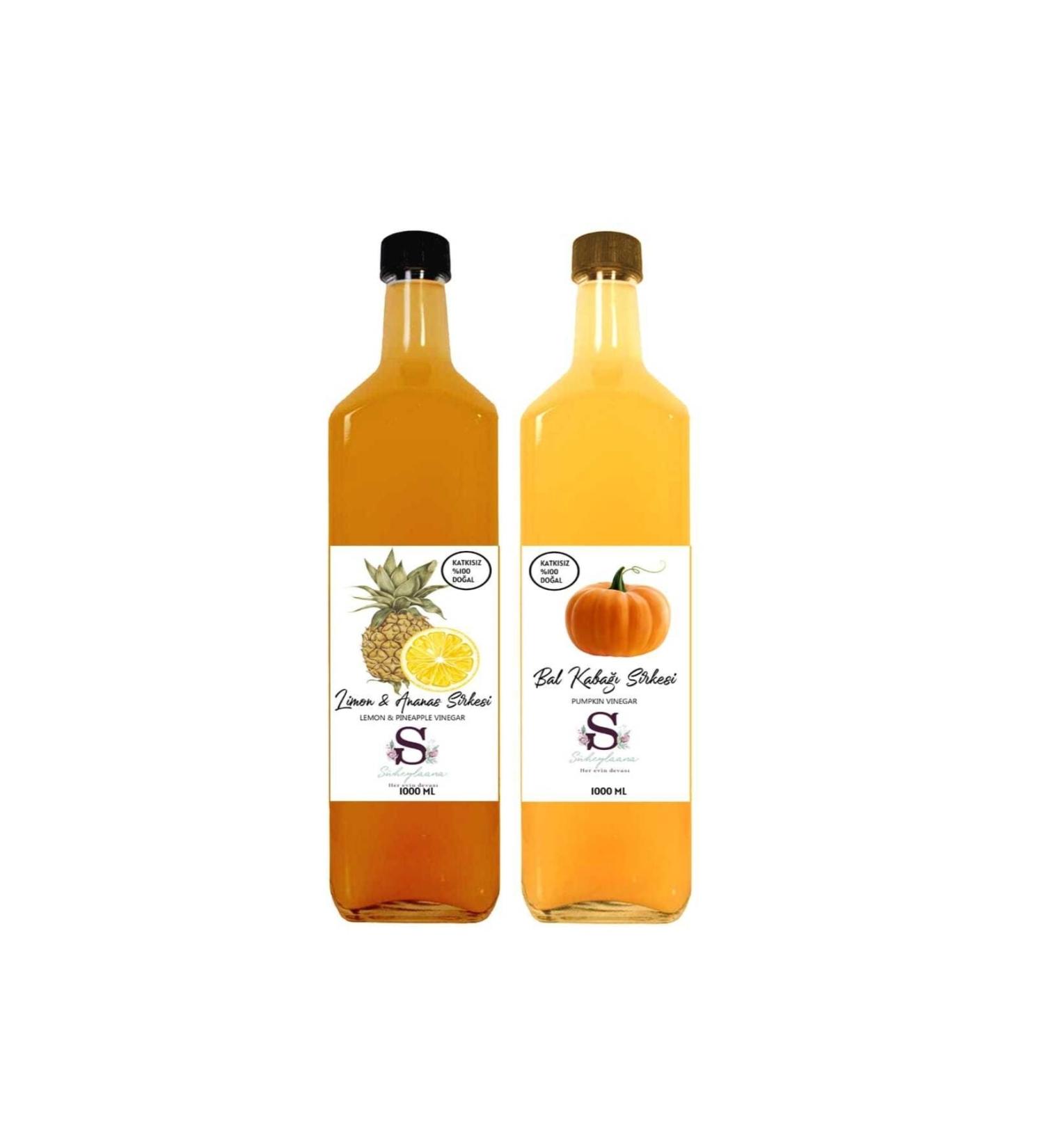 S heylaana Natural Lemon & Pineapple Vinegar 1000 Ml - Natural Pumpkin Vinegar 1000 Ml