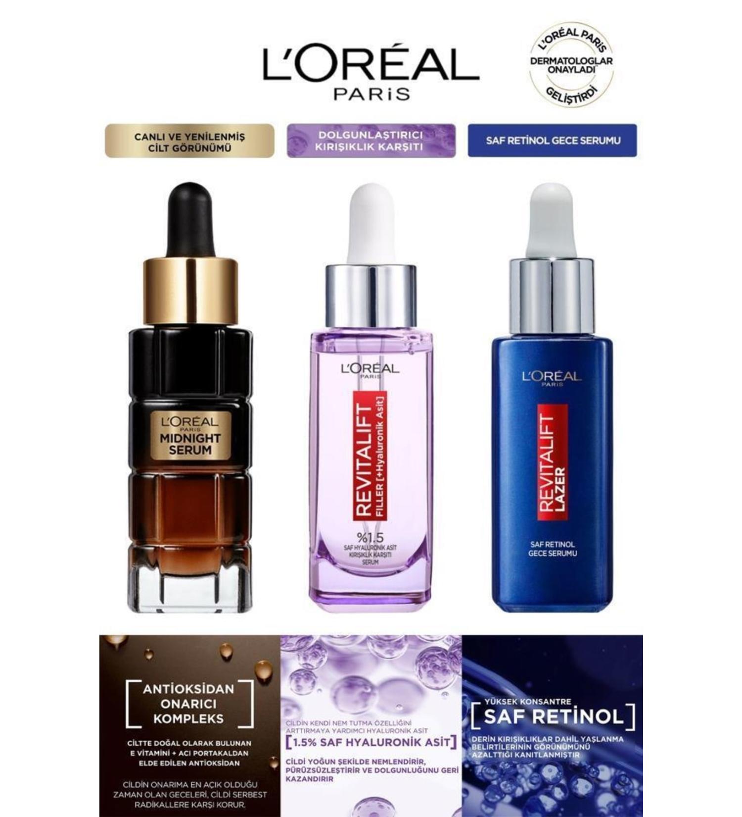 L'Oreal Paris Loreal Filler-retinol-midnight Serum Set 3