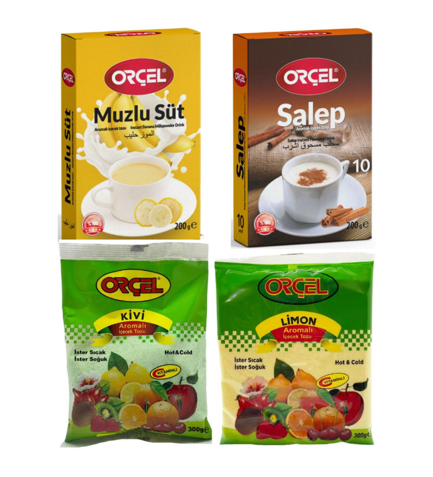 OR EL Salep 200gr. + Banana Milk 200gr. + Kiwi 300gr. + Lemon 300gr. Flavored Drink Powder Oralet Tea - Buy Online on GoSupps.com