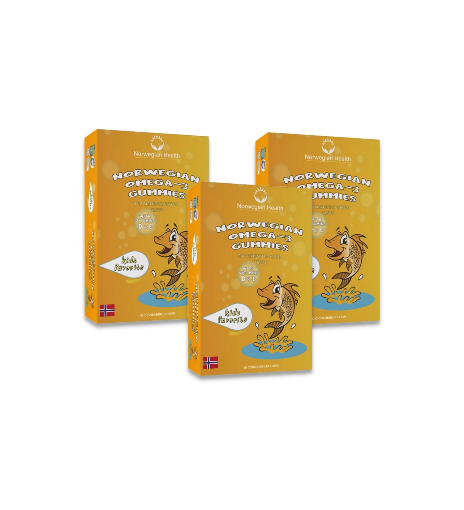 Norwegian Health Kids Tutti Frutti Flavored Omega-3 Gummies 30 Capsules X 3pcs - Buy Online on GoSupps.com