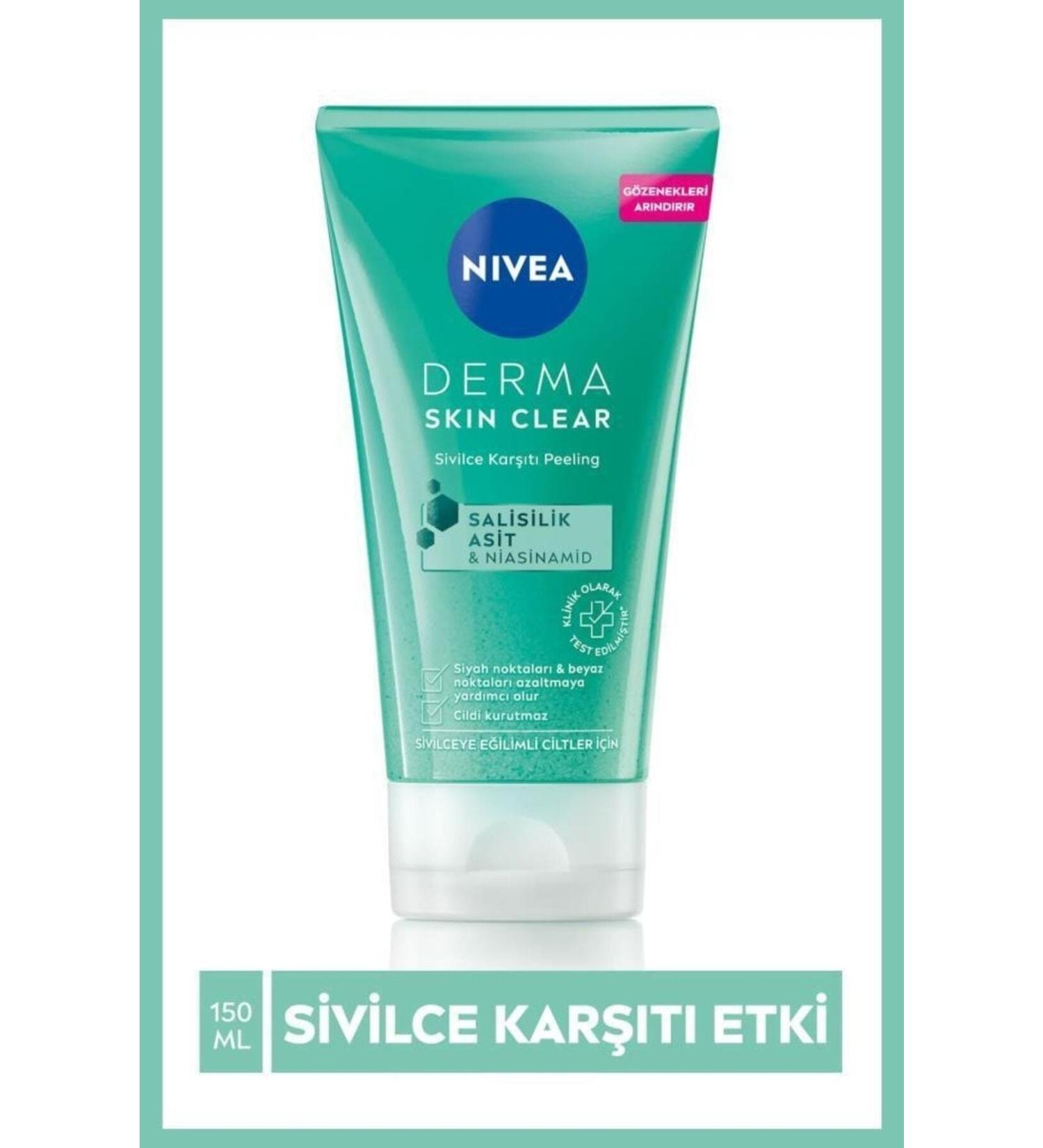 NIVEA Derma Skin Clear Anti-Acne Purifying Facial Cleanser Peeling 150ml. care190309 - Buy Online on GoSupps.com