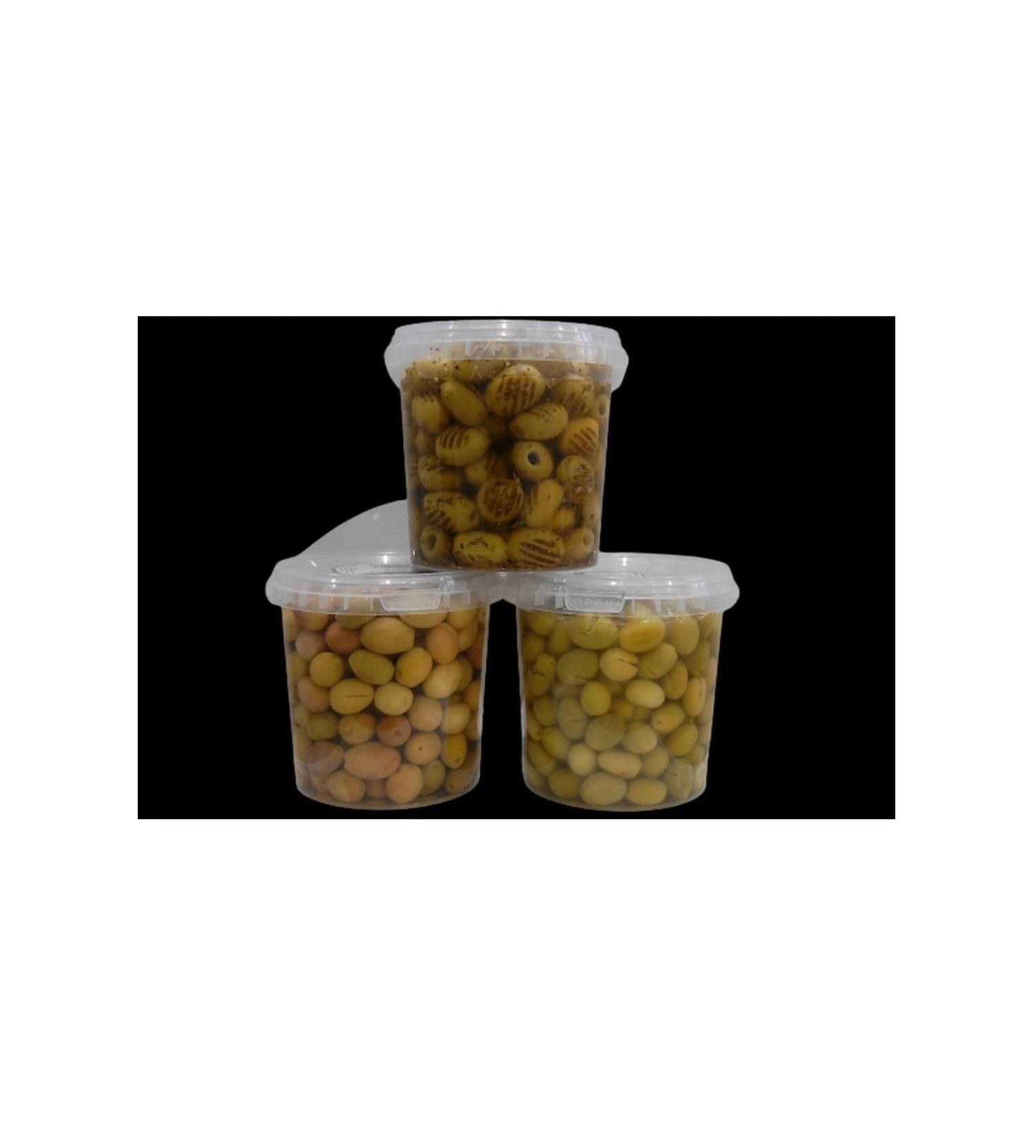 My dear Scratched 650 gr + Crushed 650 gr + Grilled 600 gr Green Olive Pet Jar