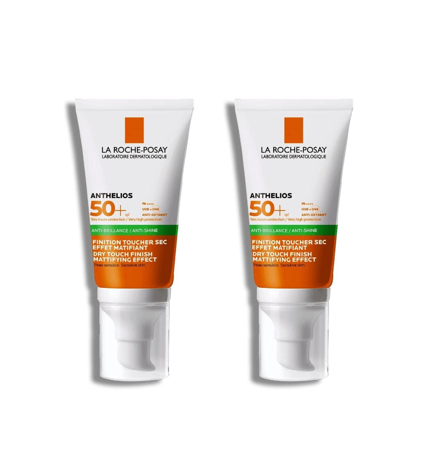 La Roche Posay La Roche-posay Anthelios Anti Shine Dry Touch Spf 50+ Sun Cream 50ml 2 Pieces